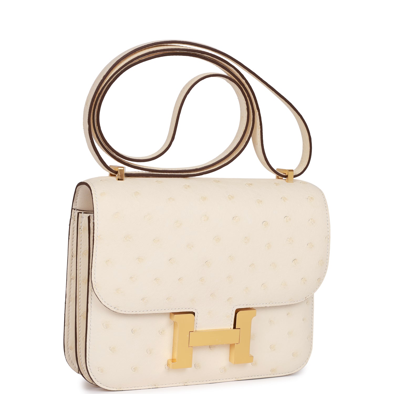 Hermes Constance 18 Nata Ostrich Gold Hardware 253606