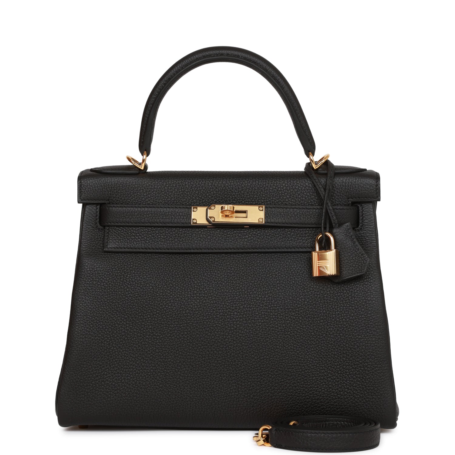 Hermes Kelly Retourne 28 Black Togo Gold Hardware 1428352