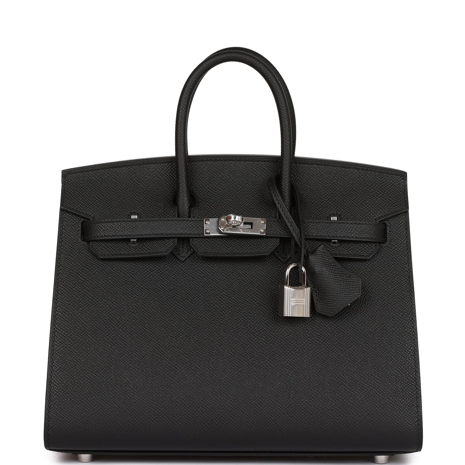 Hermes Birkin Sellier 25 Black Epsom Palladium Hardware 1378691