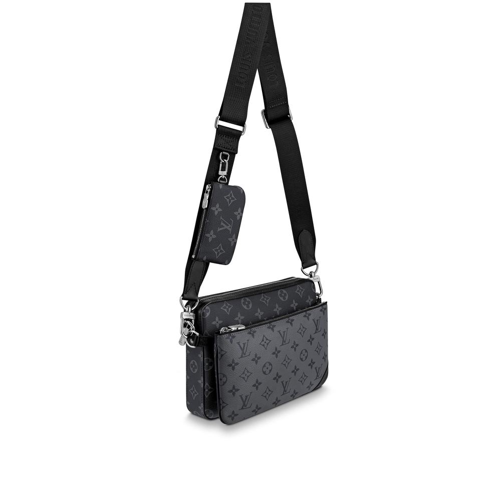 TRIO MESSENGER Monogram Eclipse Canvas M69443