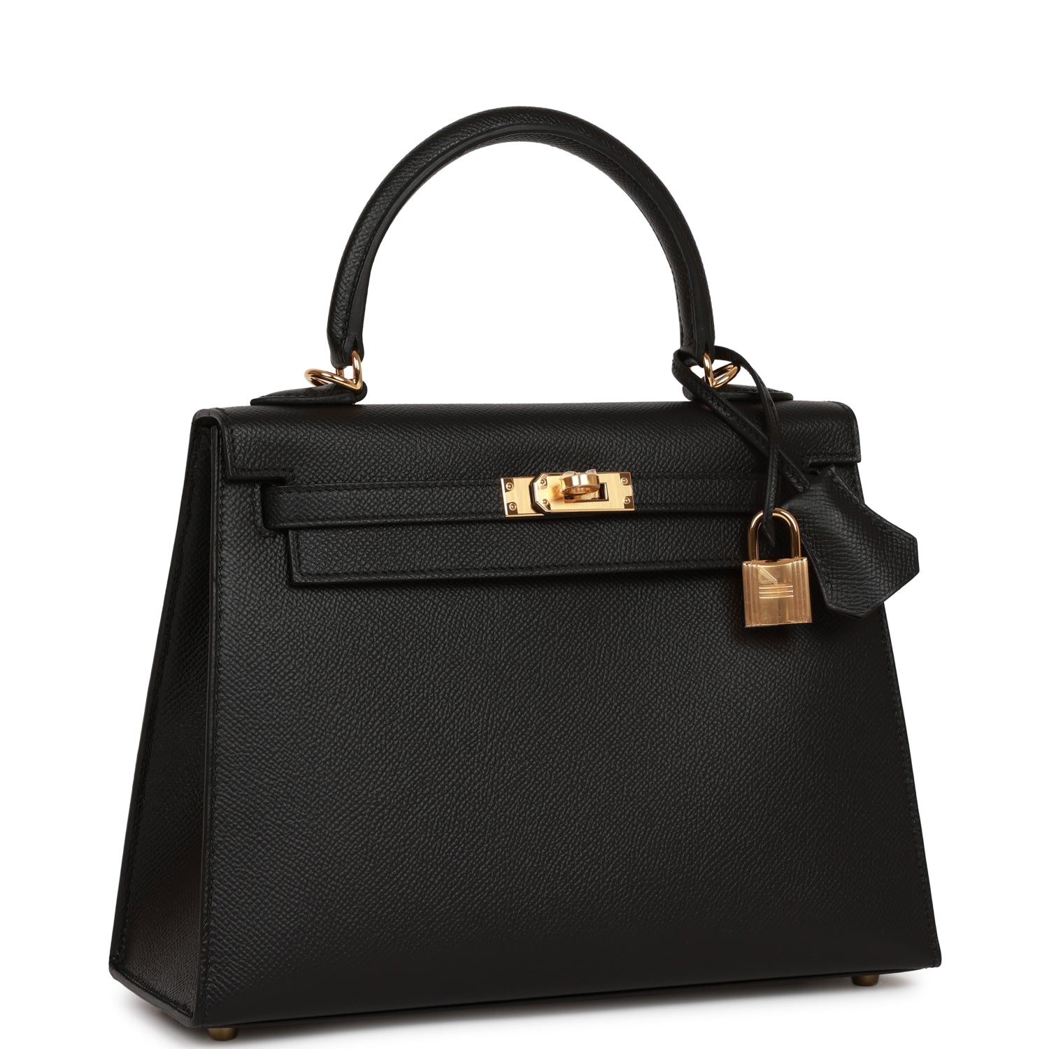Hermes Kelly Sellier 25 Black Epsom Gold Hardware 1351059
