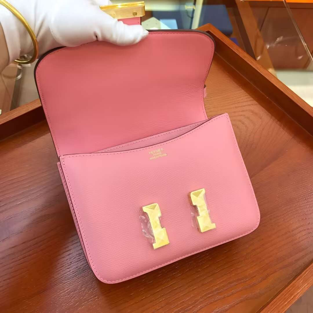 Hermes Constance 18 Bubblegum Epsom Palladium Hardware 890452