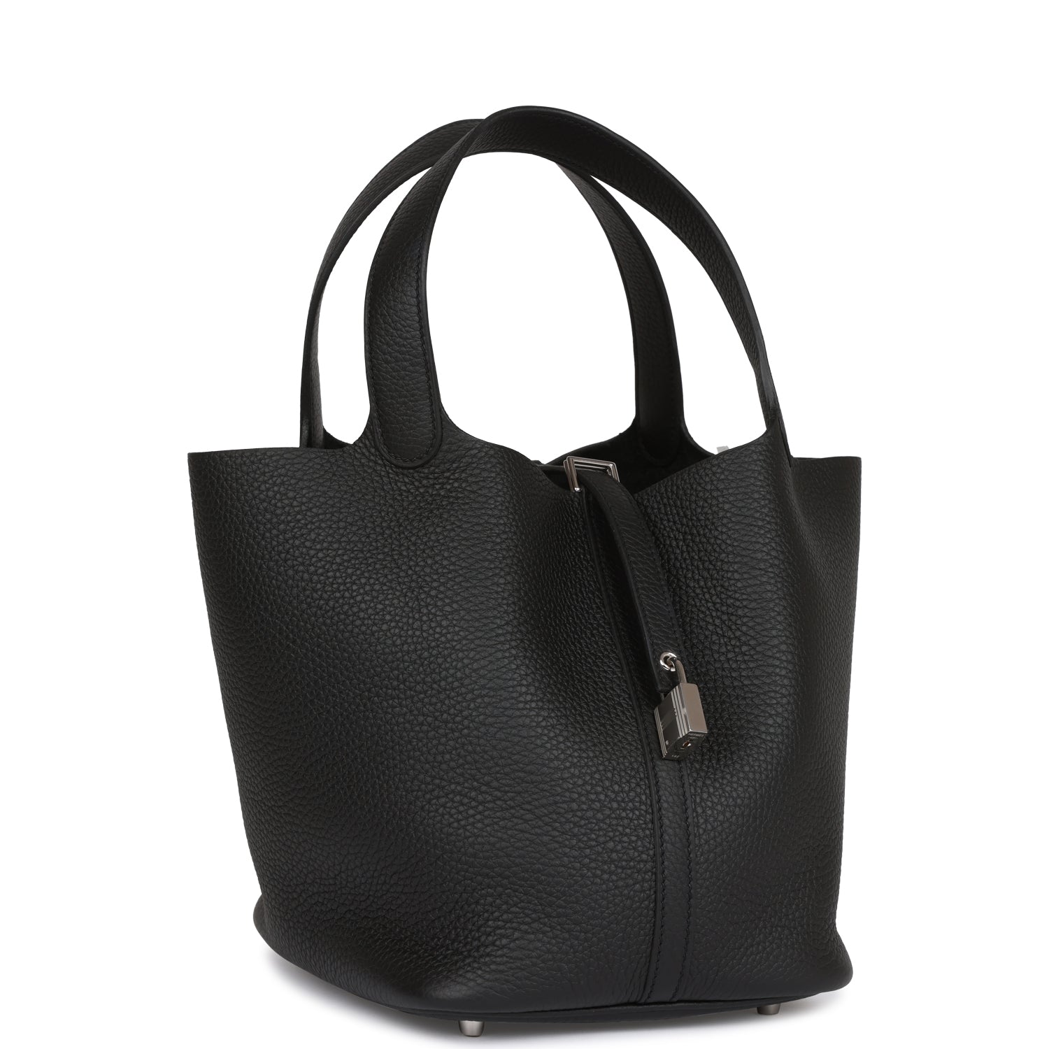 Hermes Black Clemence Picotin Lock 22cm Palladium Hardware 981236