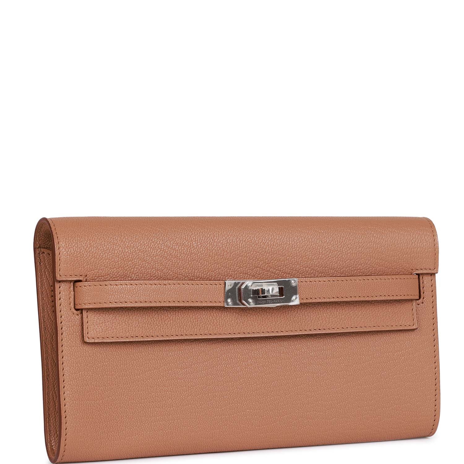 Hermes Kelly Wallet To Go Quebracho Chevre Palladium Hardware 958435