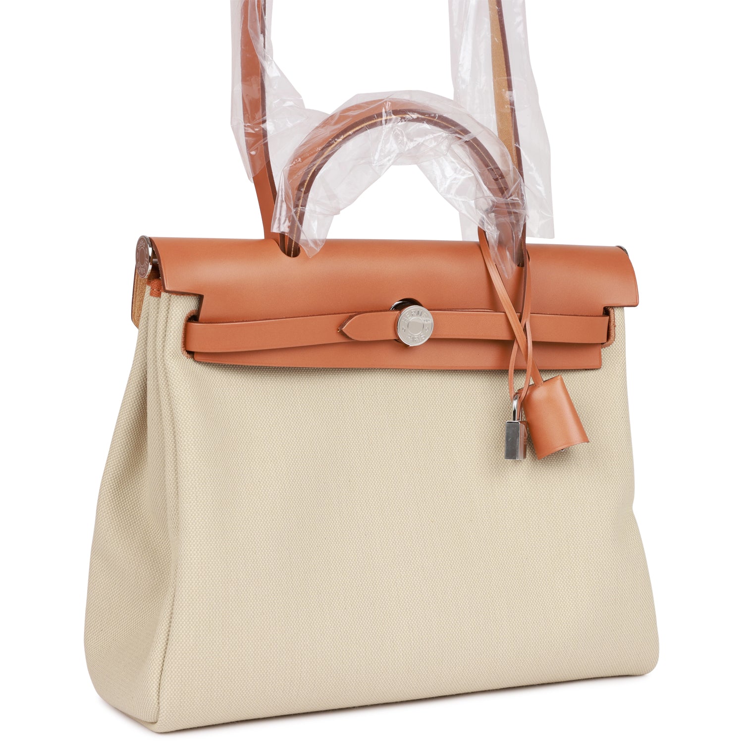Hermes Herbag Zip PM 31 Beton Toile H Berline Vache Naturel Hunter Palladium Hardware 1424713