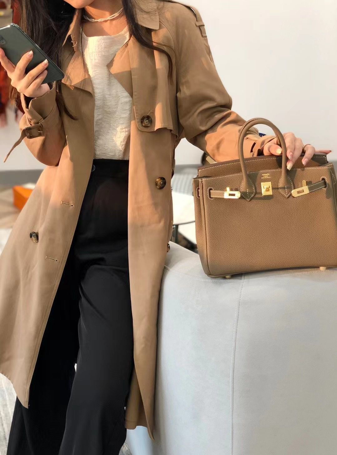 Hermes Birkin 35 Etoupe Togo Gold Hardware 379299