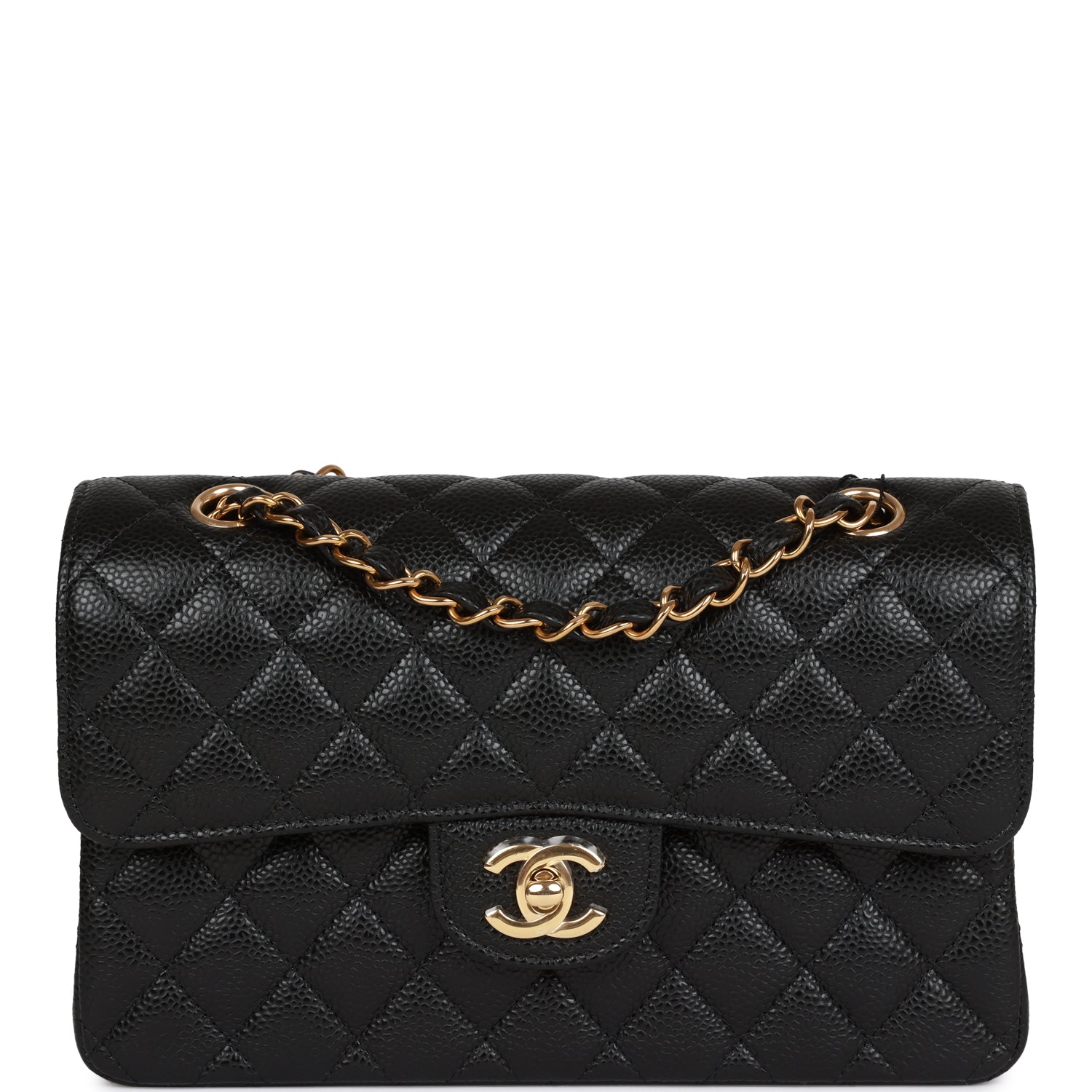 Chanel Small Classic Double Flap Black Caviar Gold Hardware 1454066