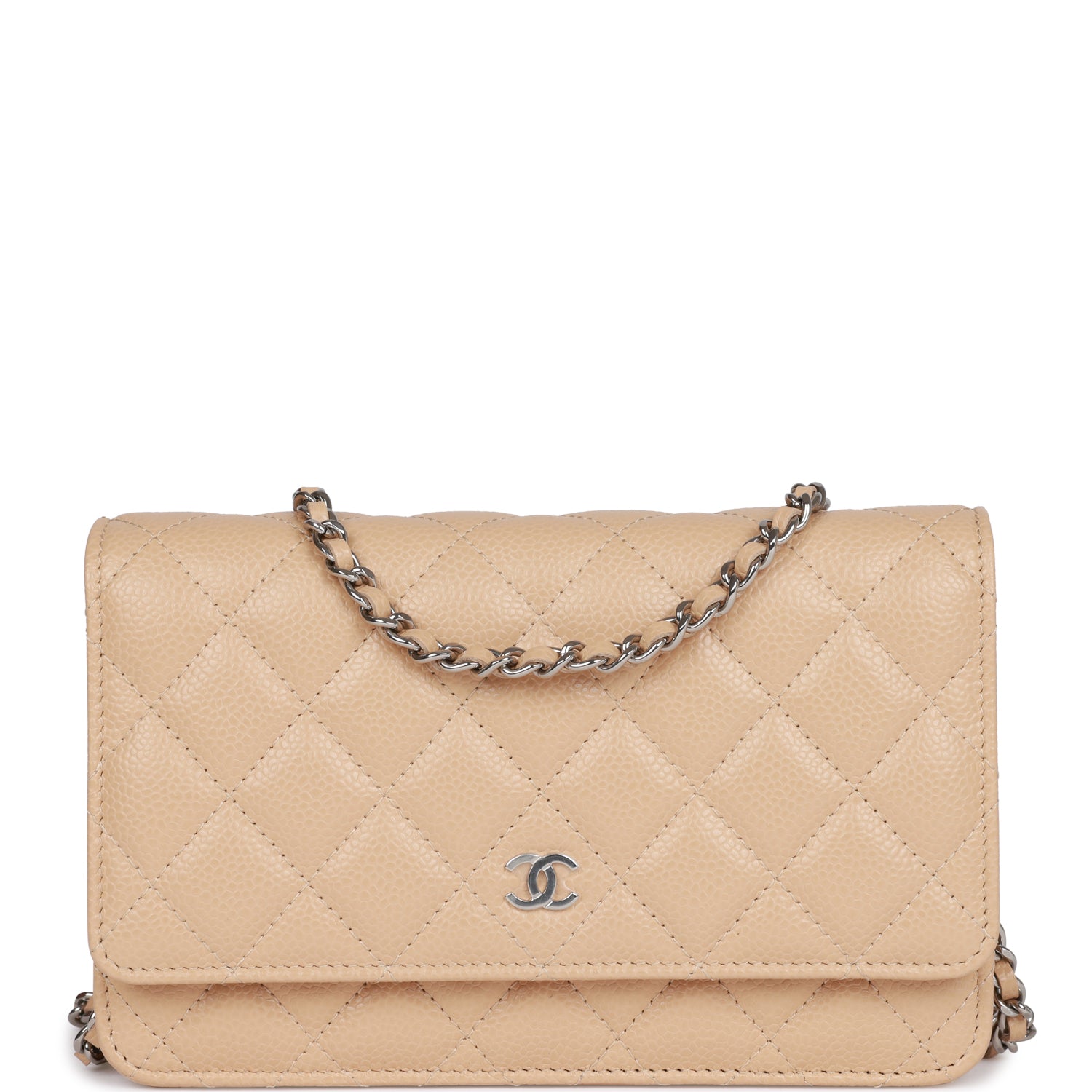 Chanel Wallet on Chain WOC Beige Caviar Silver Hardware 1435364