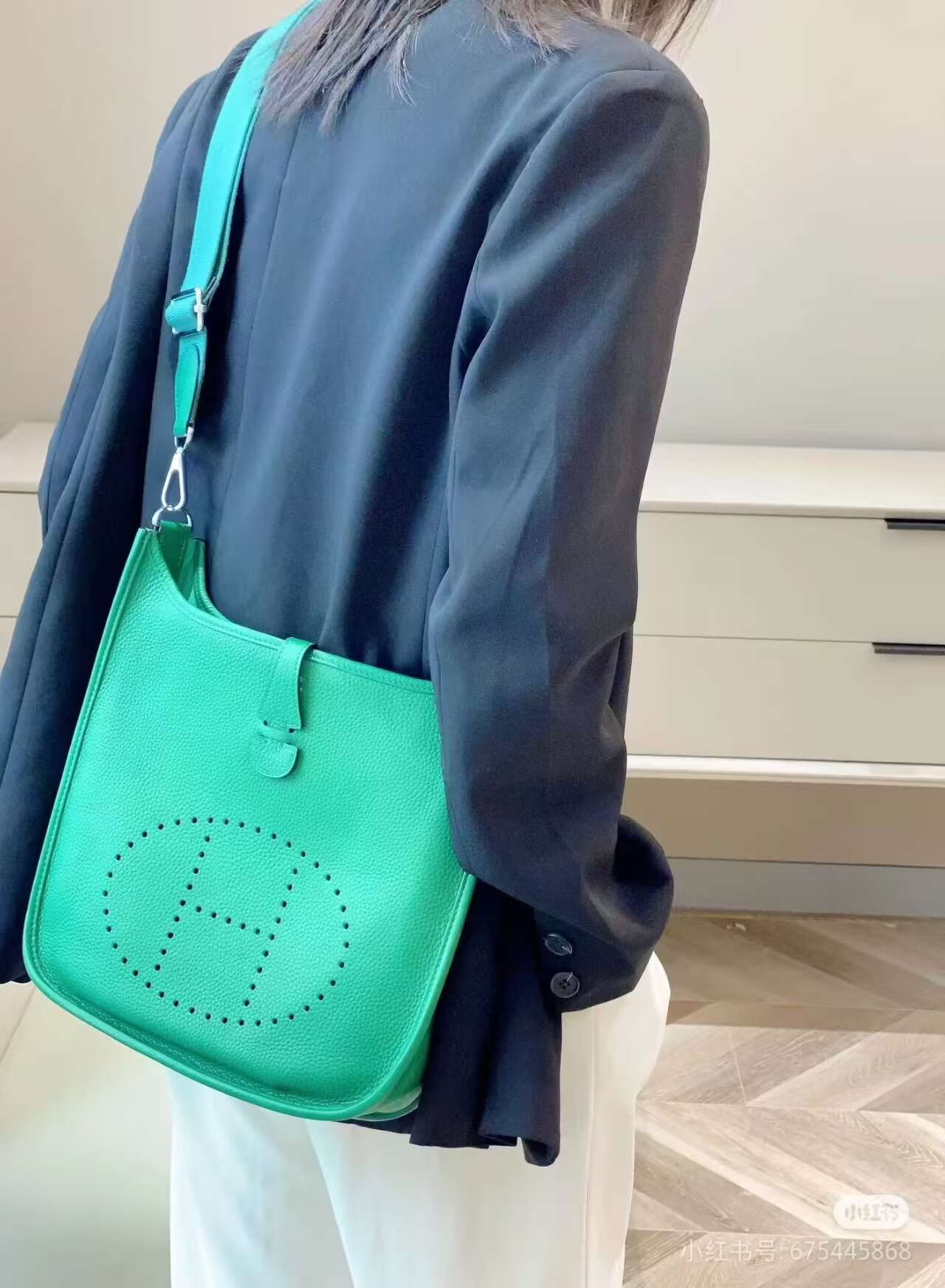 Hermes Evelyne III PM Vert Jade Clemence Gold Hardware 1206586