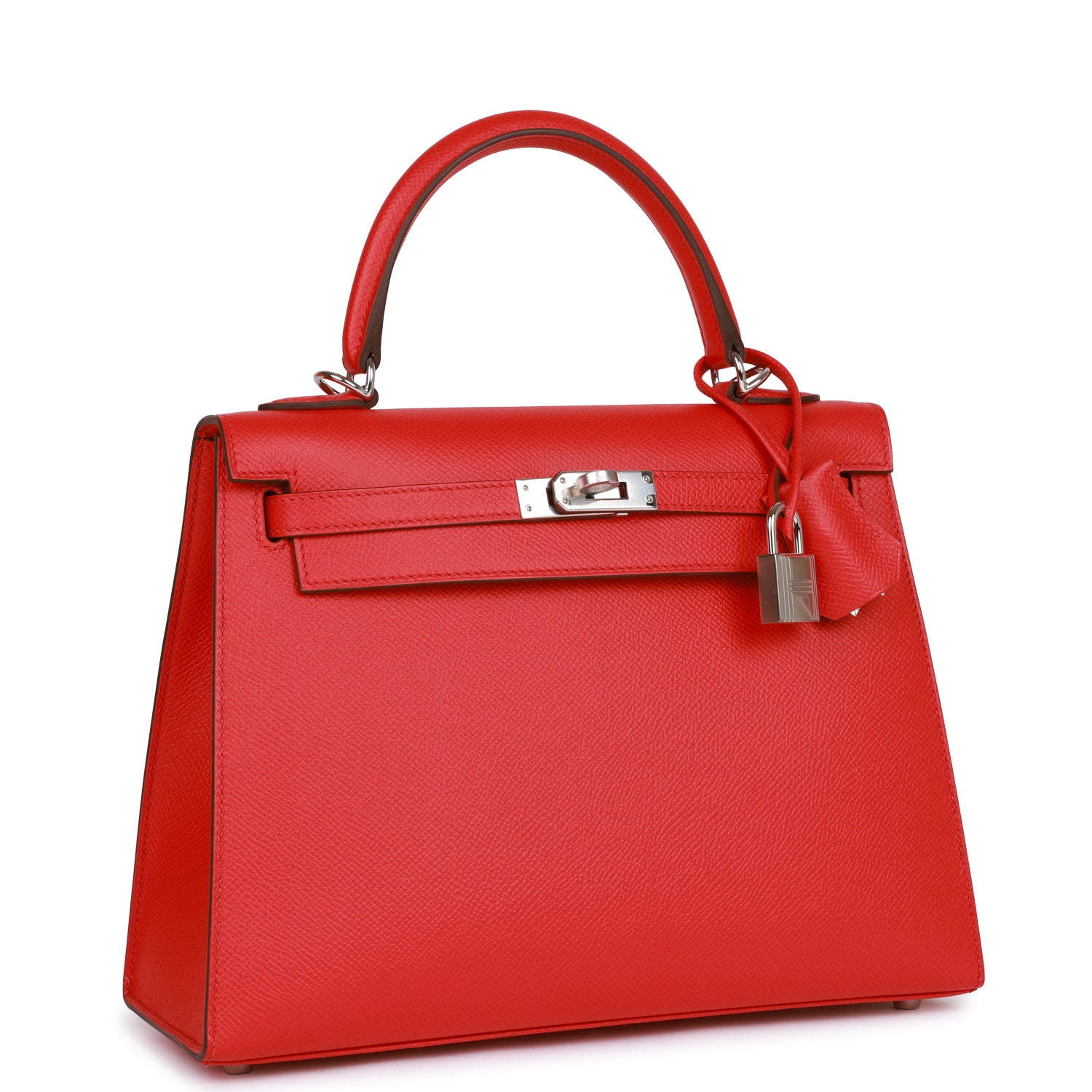 Hermes Kelly Sellier 25 Rouge de Coeur Verso Epsom Palladium Hardware 966915