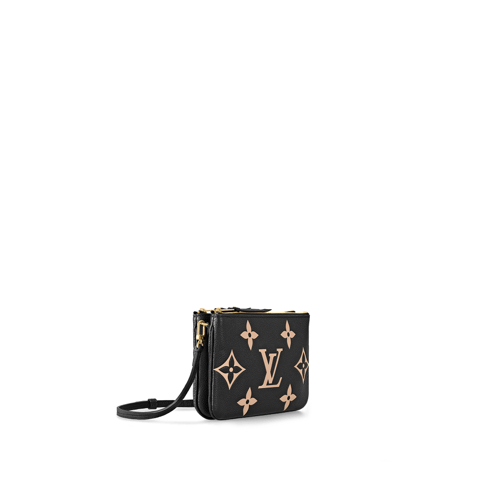 Double Zip Pochette Bicolour Monogram Empreinte Leather M80787