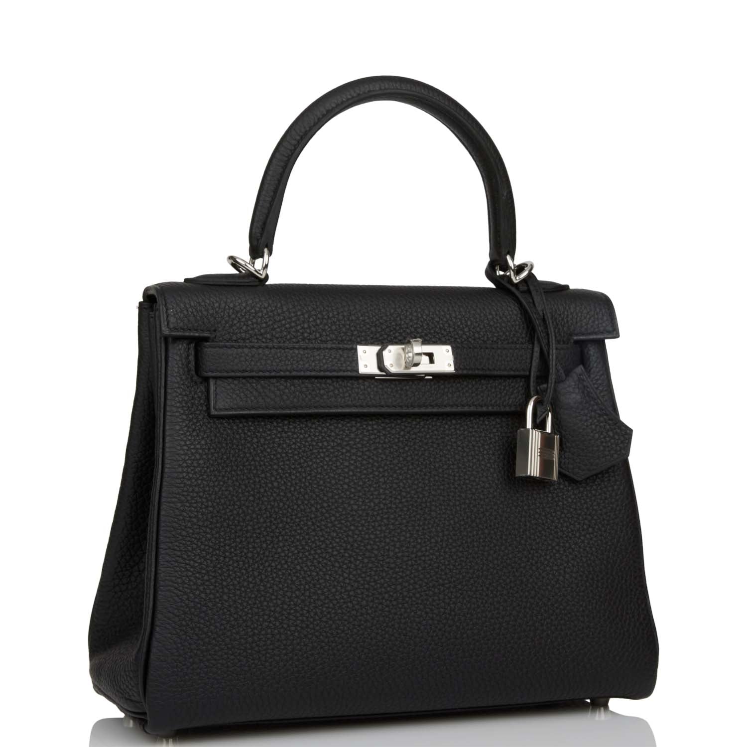 Hermes Kelly Retourne 25 Black Togo Palladium Hardware 1139637