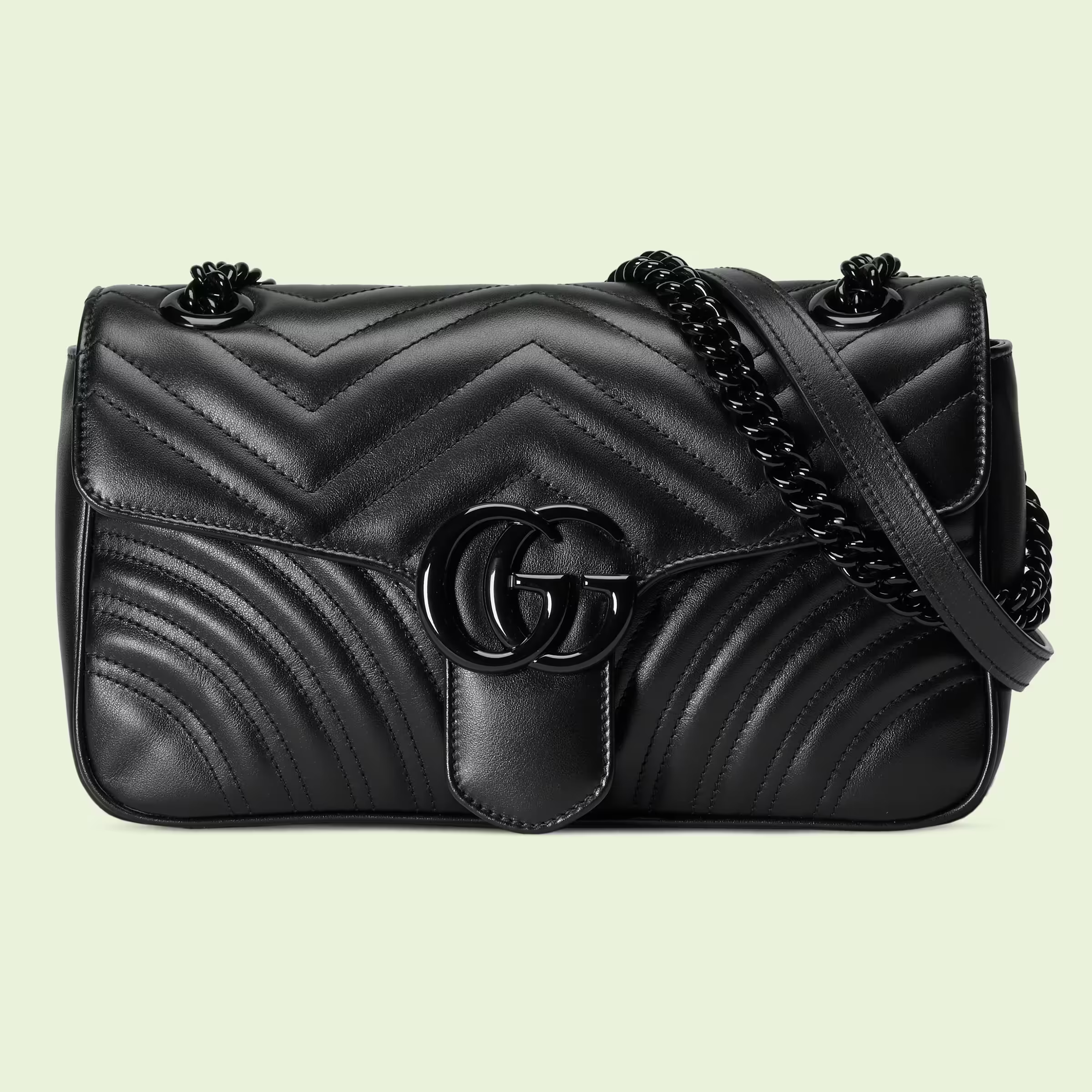 Gucci Marmont small shoulder bag - Black Leather 443497