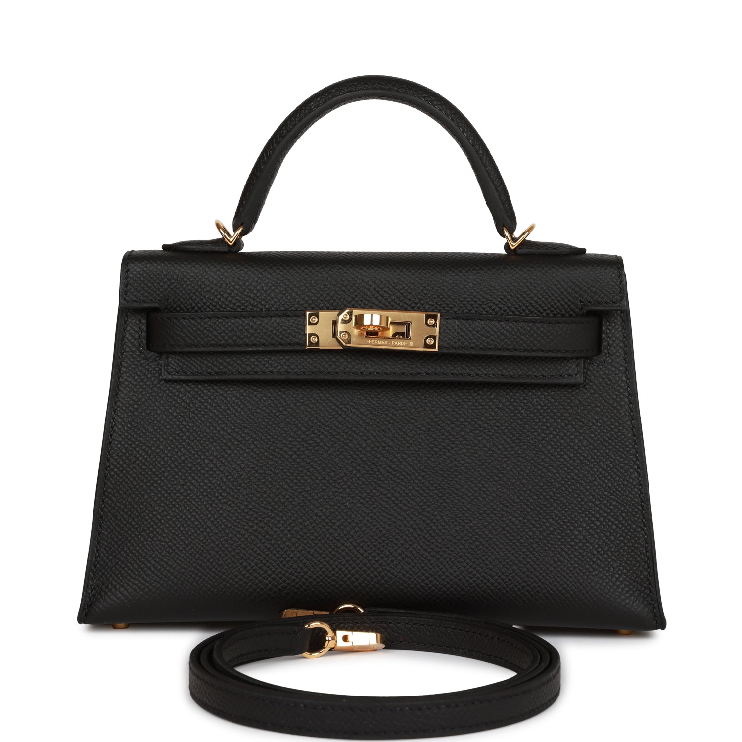 Hermes Kelly Sellier 20 Black Epsom Gold Hardware 321242