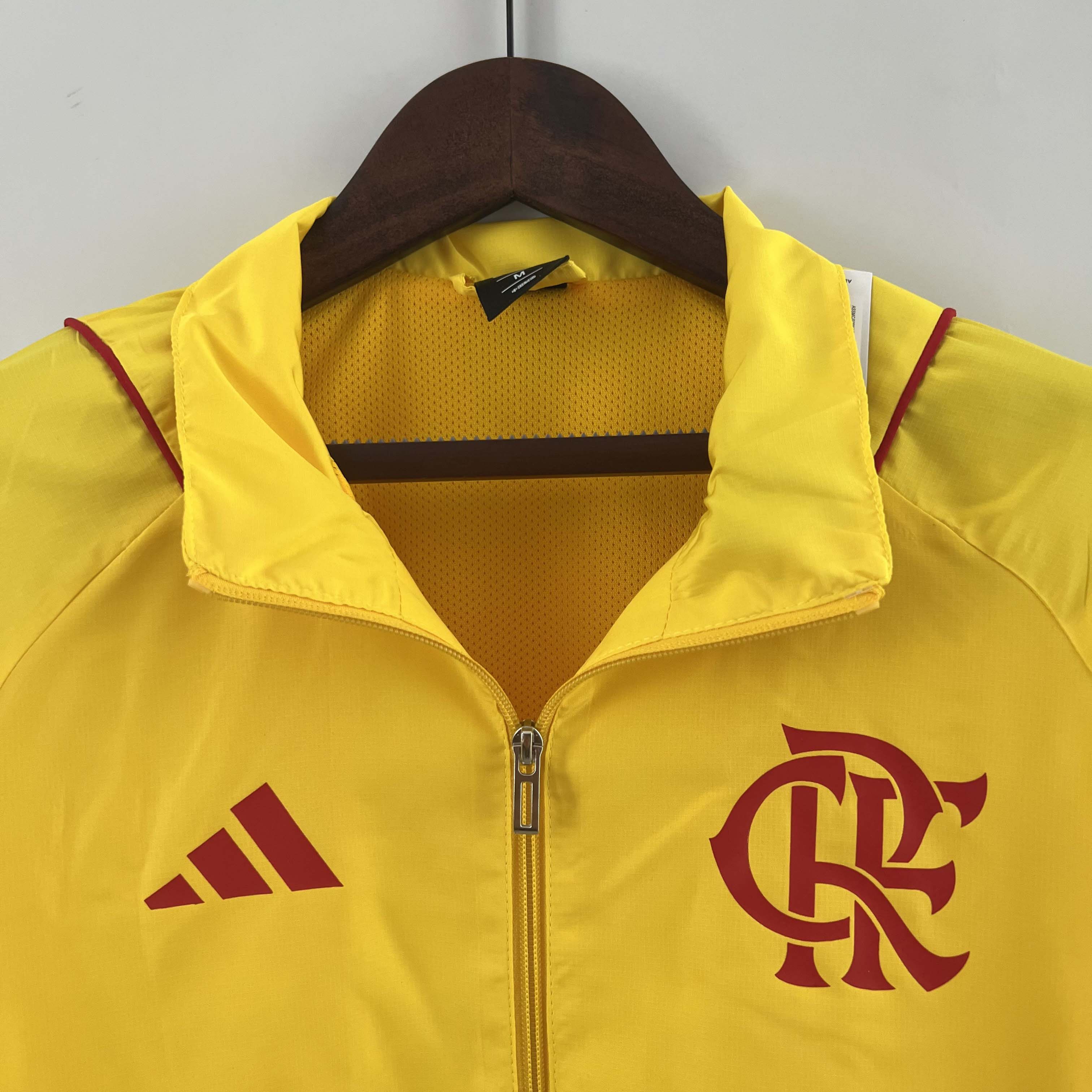 2023 Flamengo Windbreaker yellow Soccer Jersey 1:1 Thai Quality