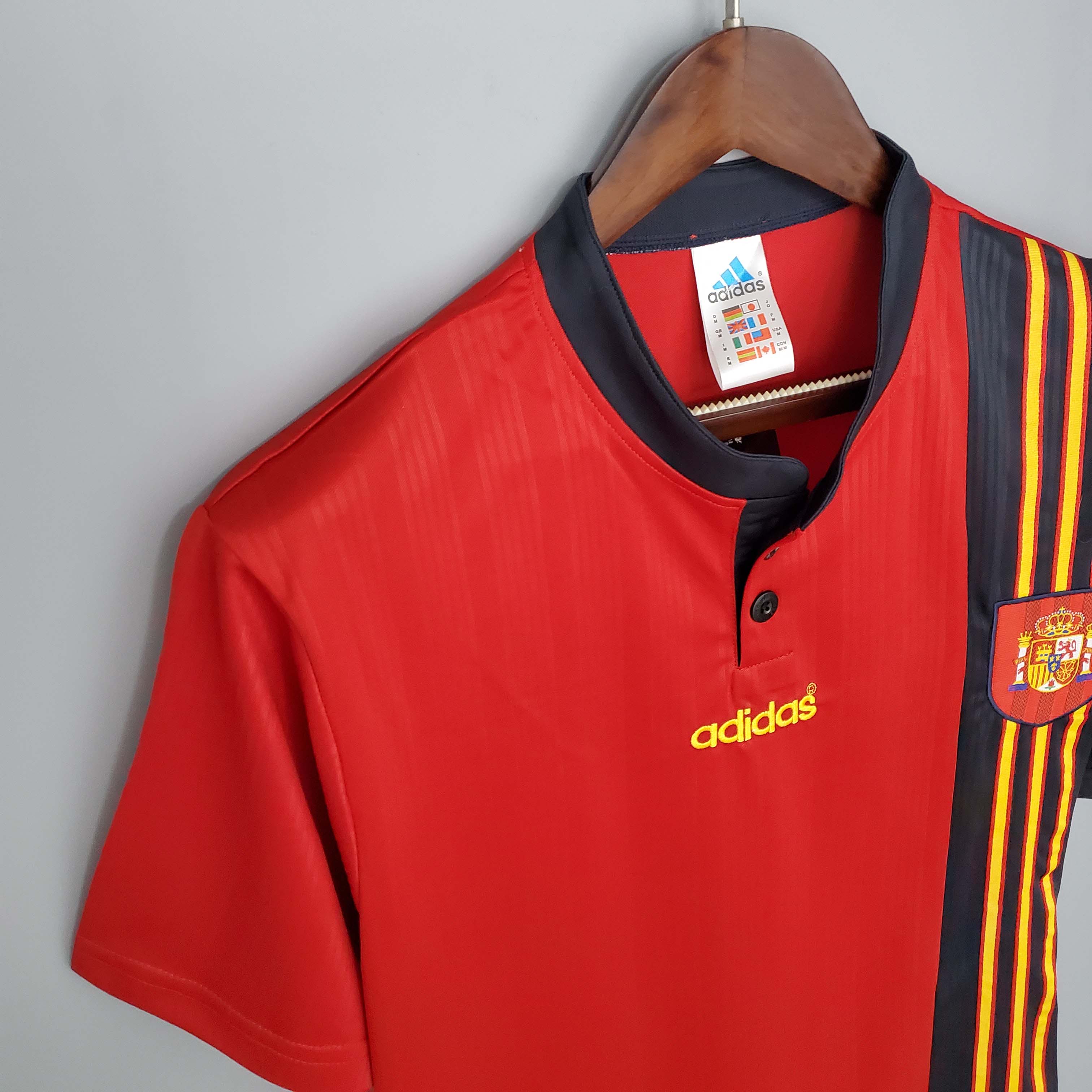 1996 Retro Spain Home Football Shirt 1:1 Thai Quality