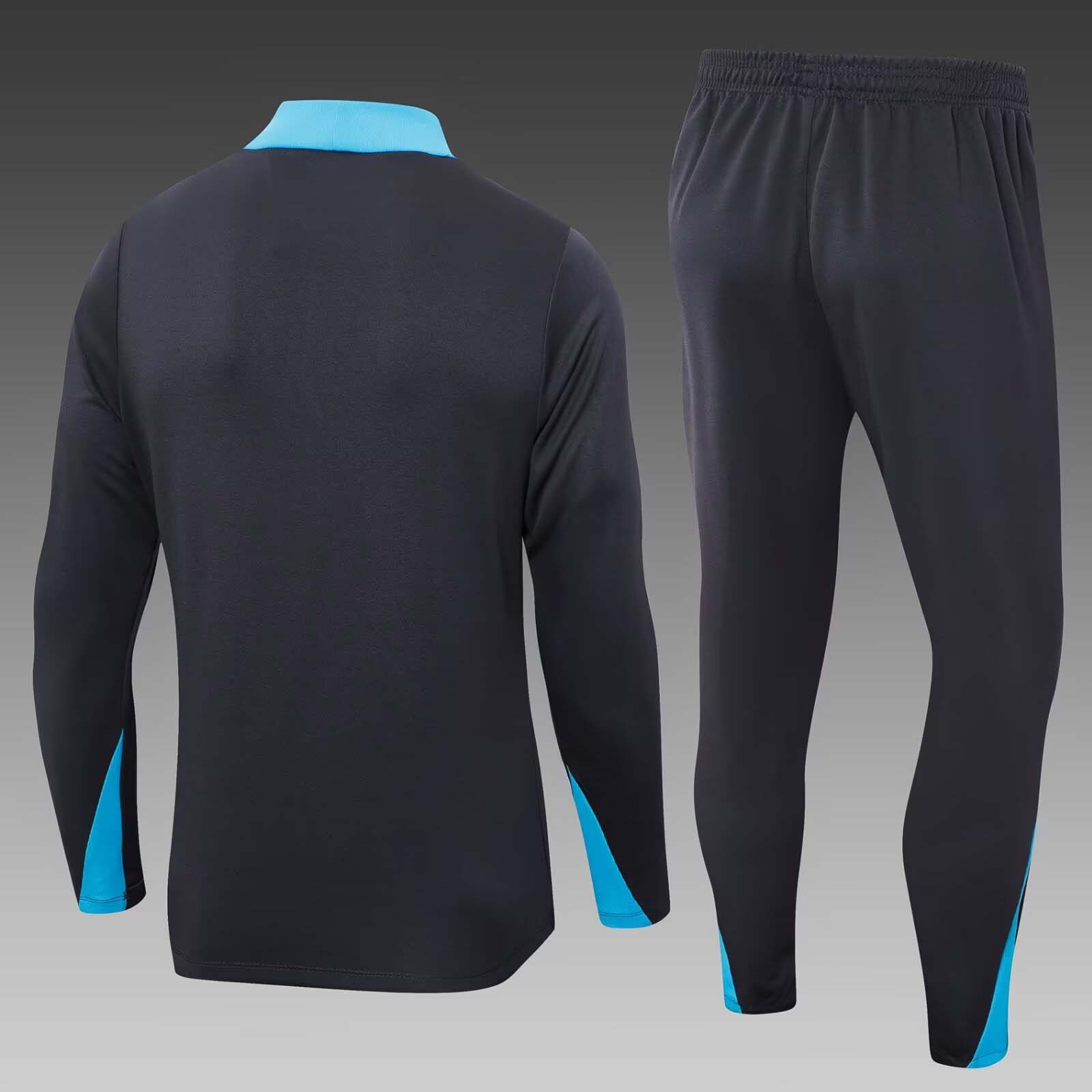 2024/2025 Tottenham Half-Pull Training Suit Black Jersey 1:1 Thai Quality Set