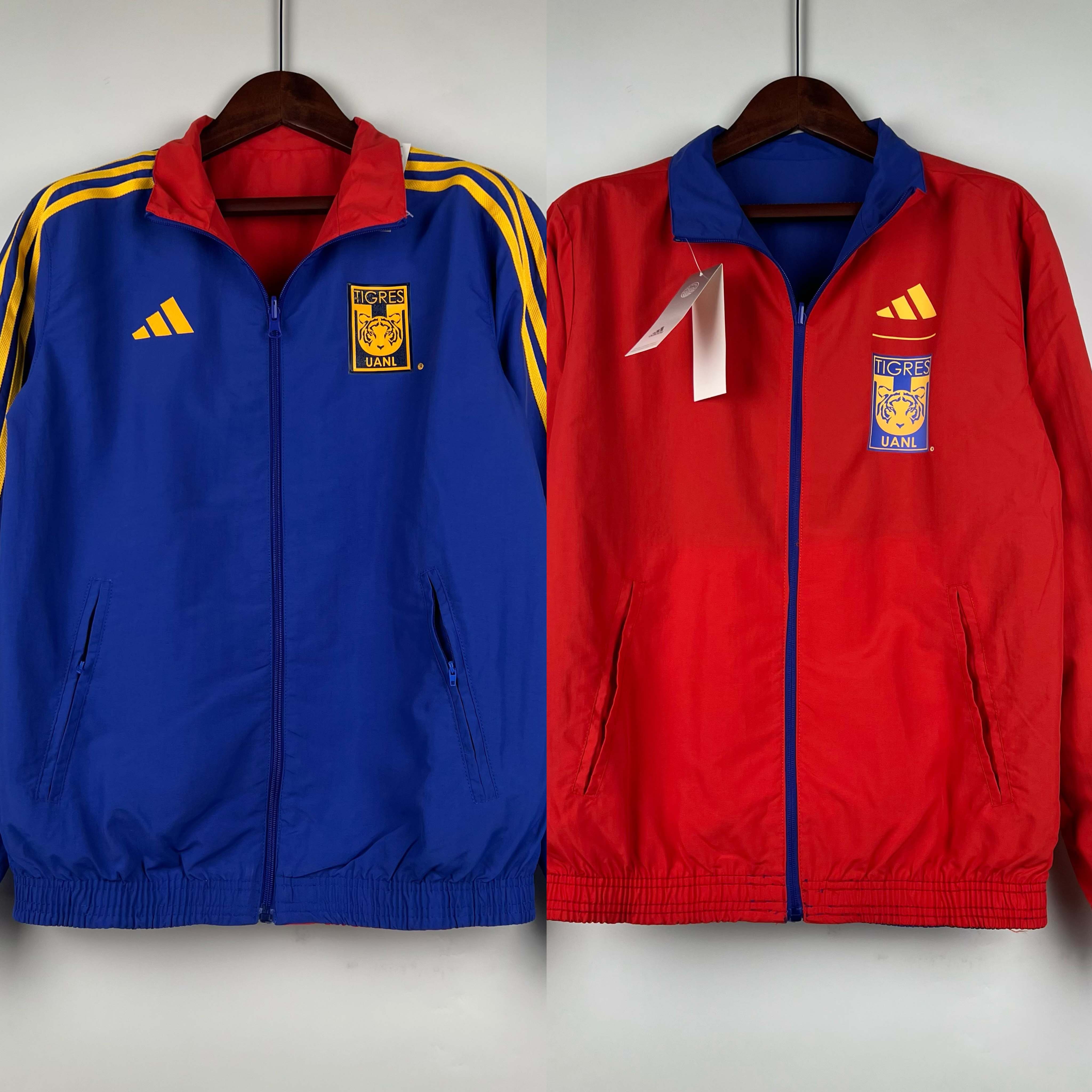 2023/2024 Tigres Reversible Windbreaker(Blue-red)Soccer Jersey 1:1 Thai Quality
