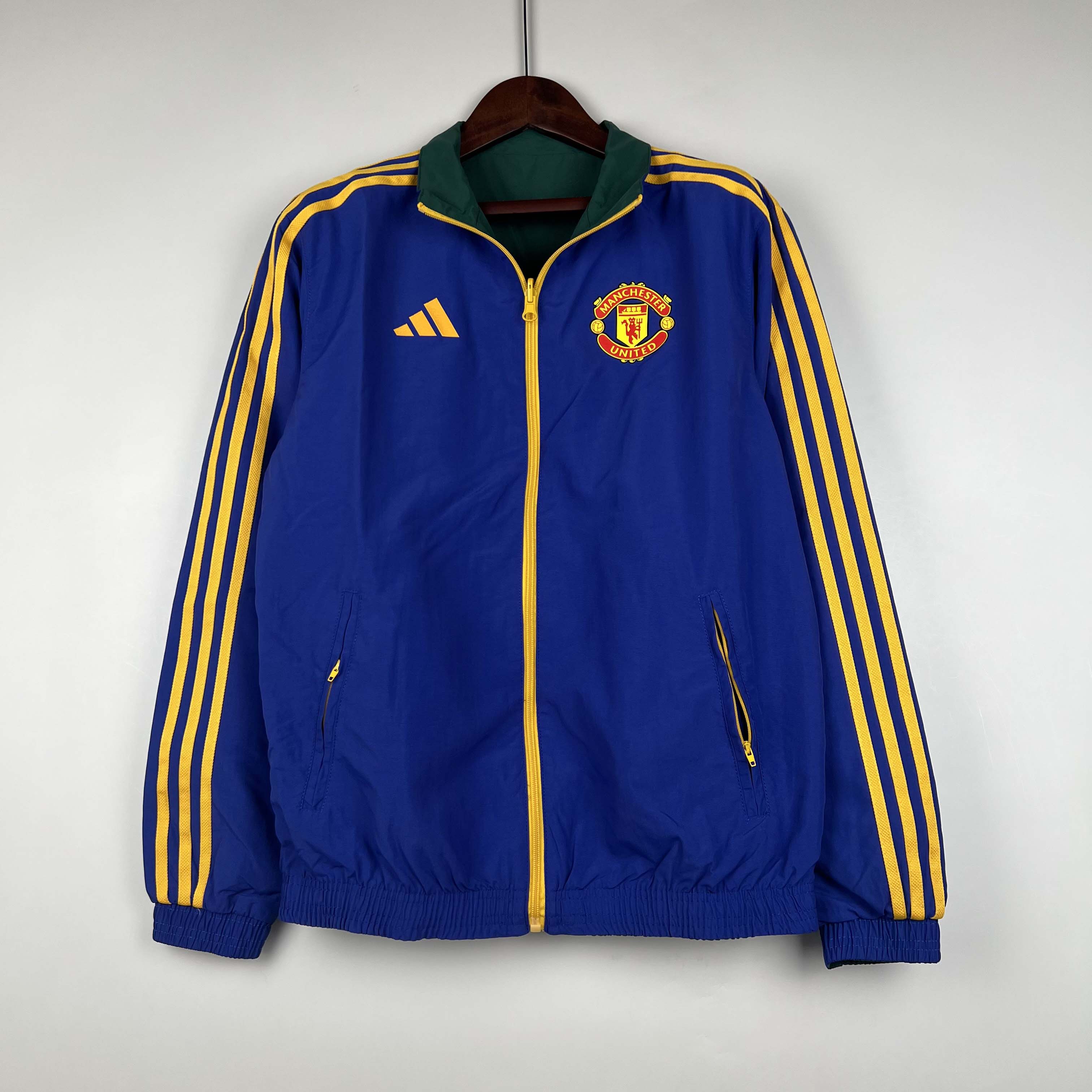 2023/2024 Manchester United Reversible Windbreaker(Blue-Green)Soccer Jersey 1:1 Thai Quality