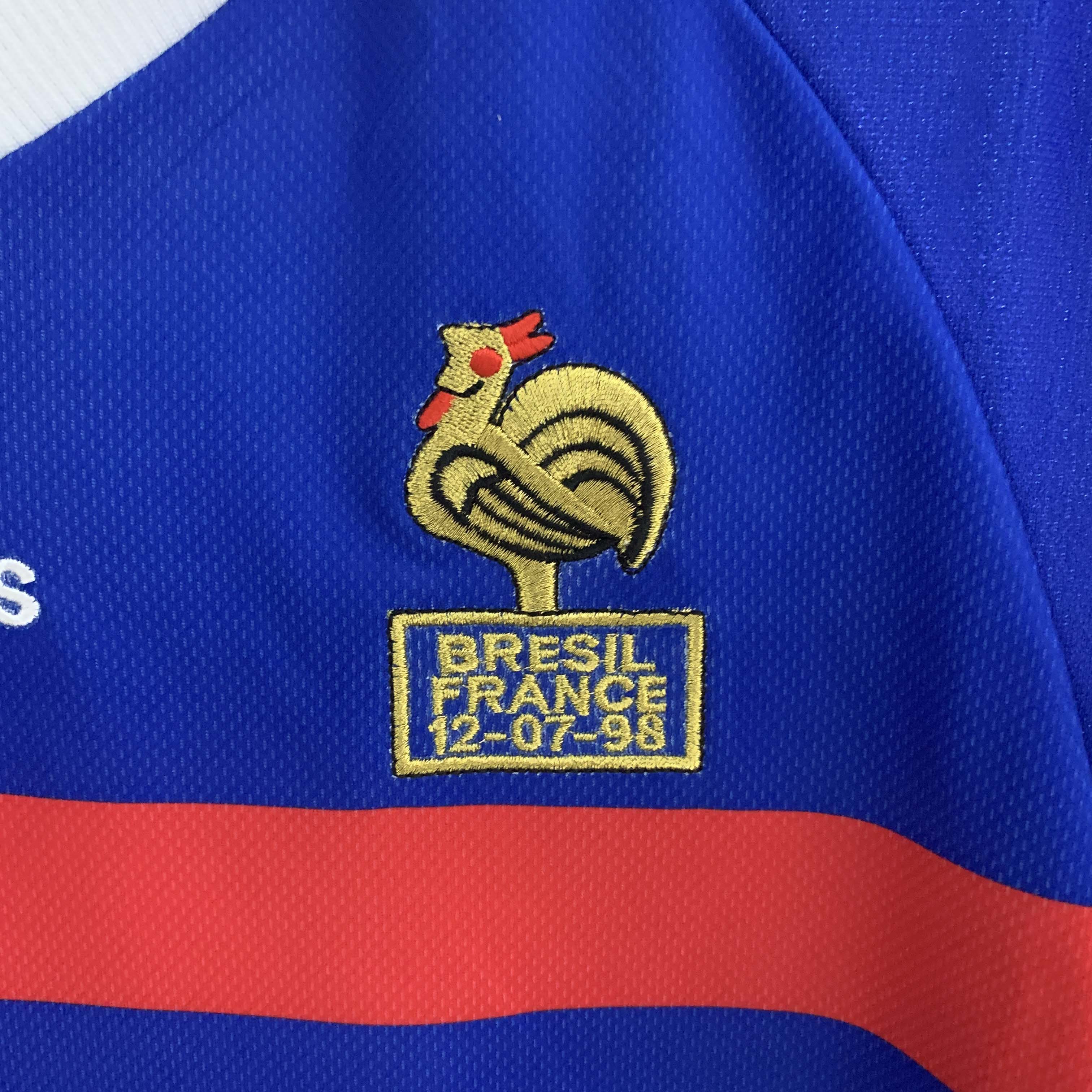 1998 Retro Long Sleeve France Home Football Shirt 1:1 Thai Quality