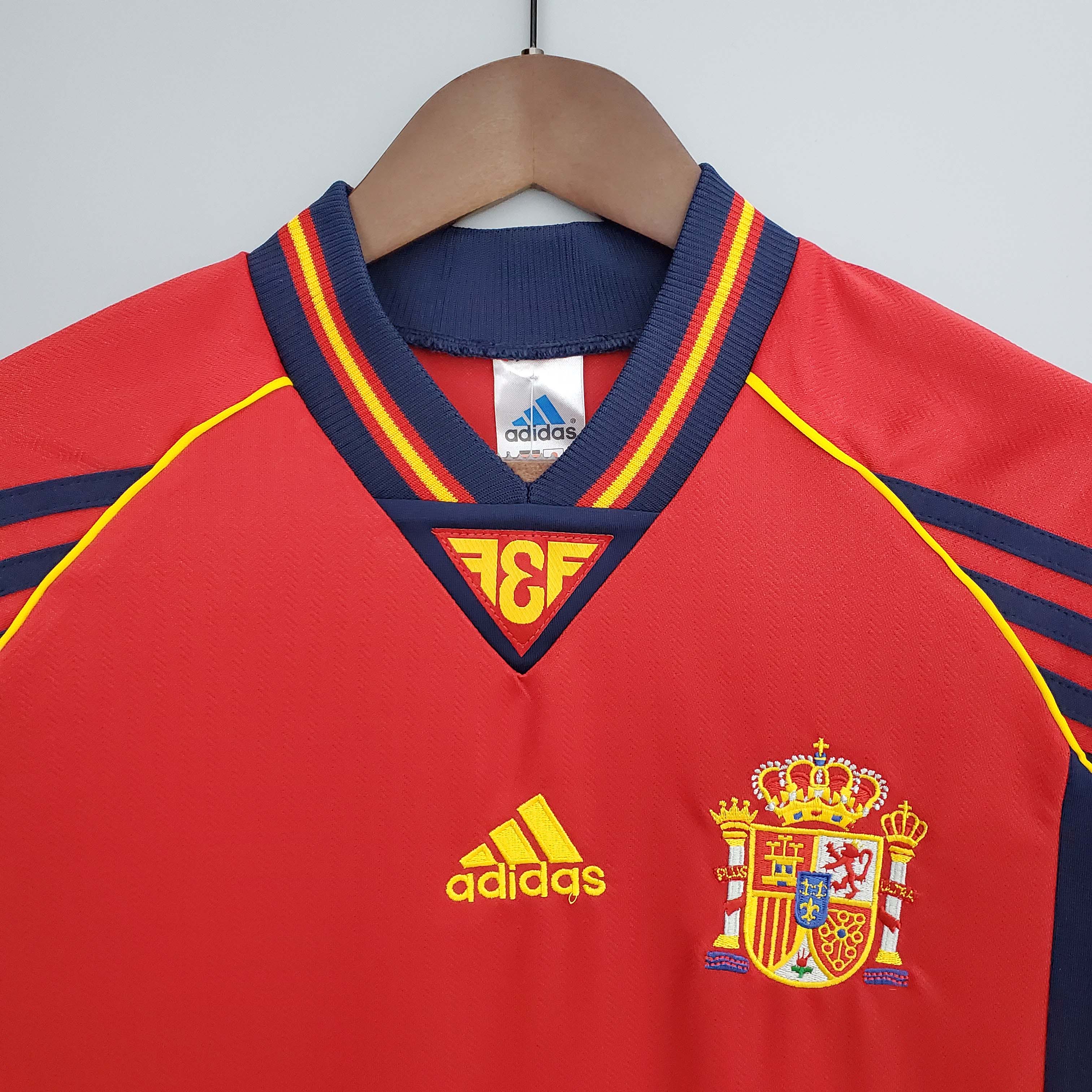 1998 Retro Spain Home Football Shirt 1:1 Thai Quality