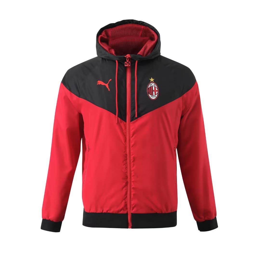 2023 AC Milan Windbreaker Red Football Shirt 1:1 Thai Quality Kids Size