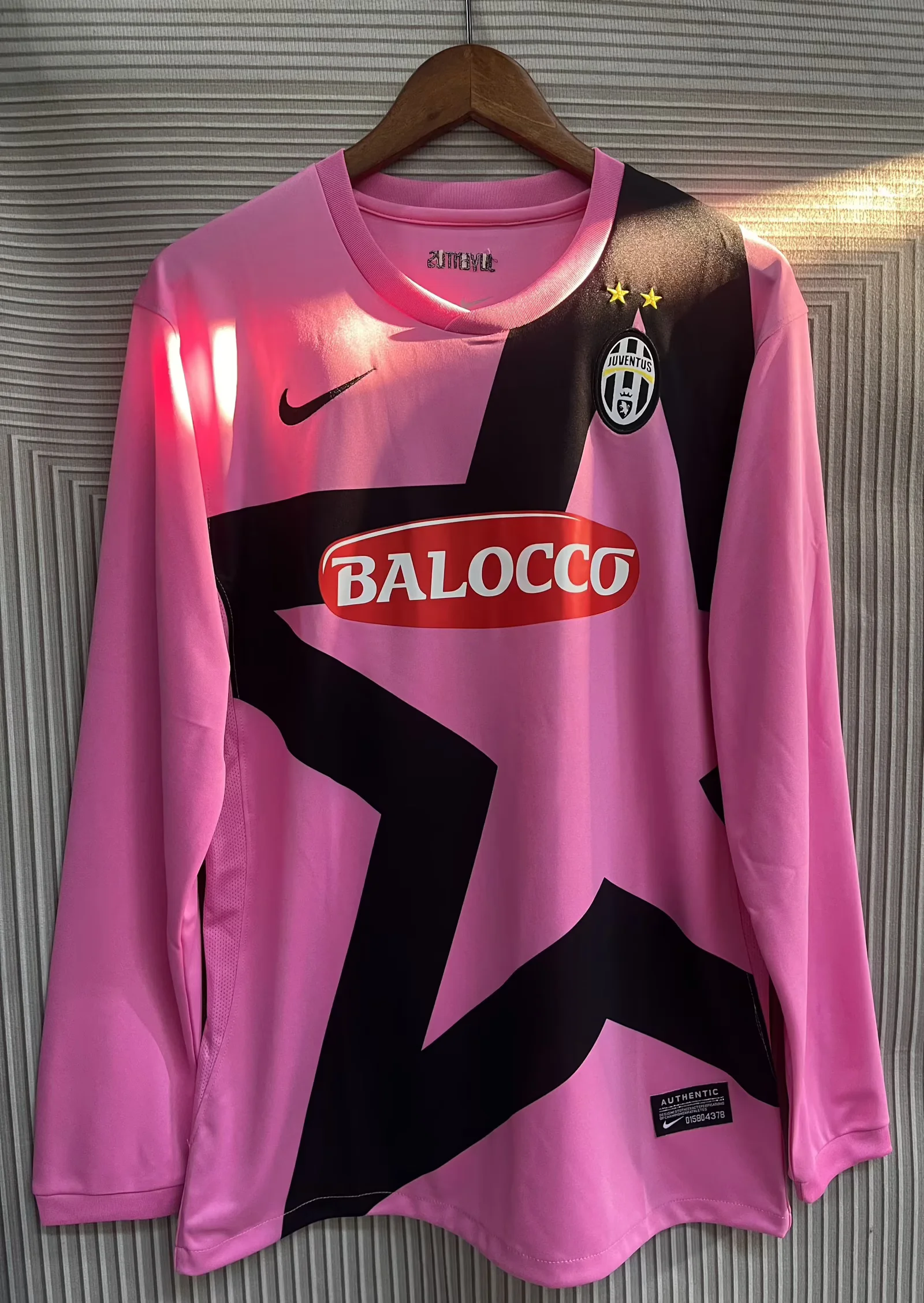 2012 Retro Long Sleeve Juventus Away Pink Soccer Jersey 1:1 Thai Quality