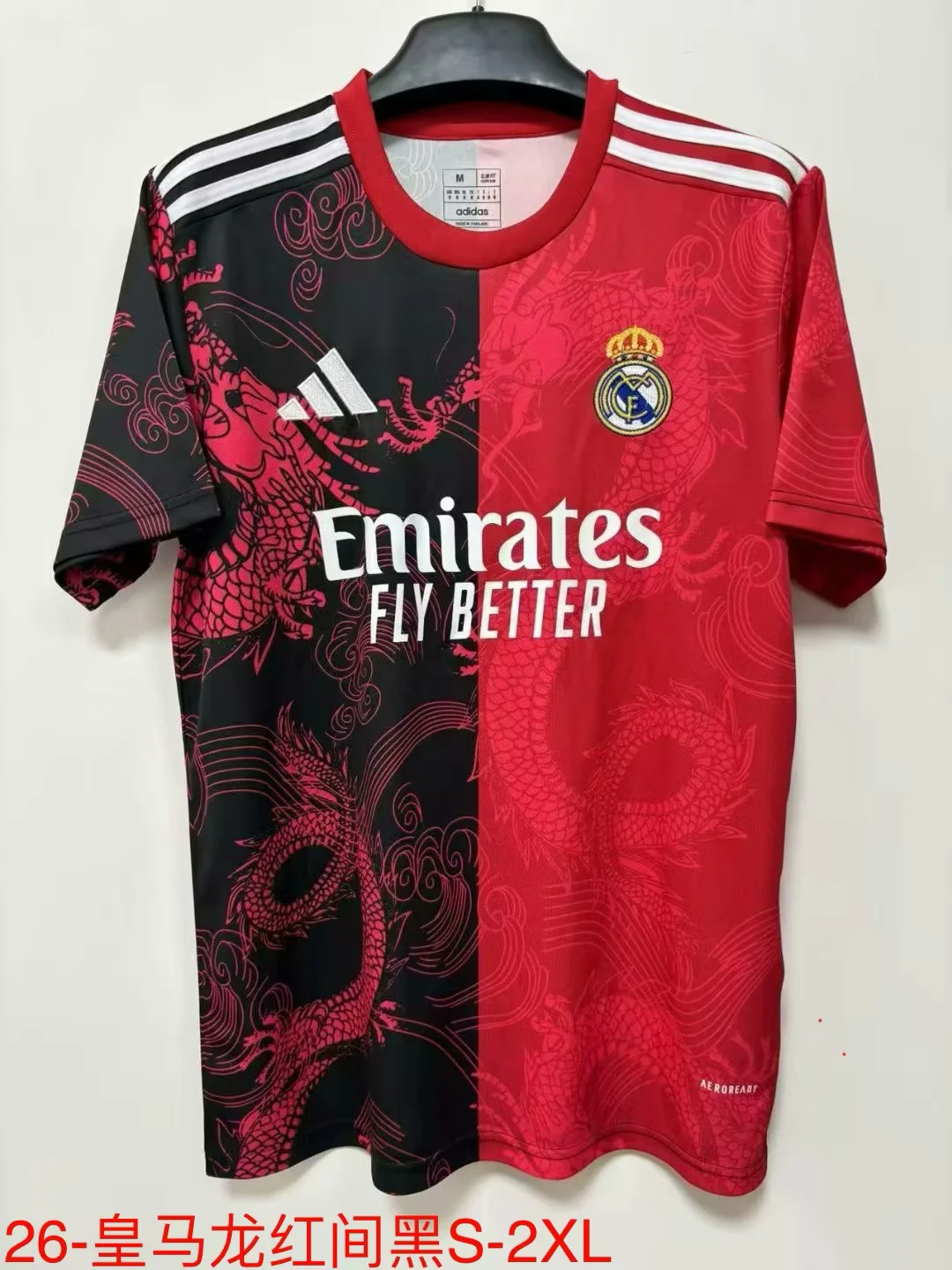 2026 Real Madrid home Dragon Special Edition Red and Black Soccer jersey 1:1
