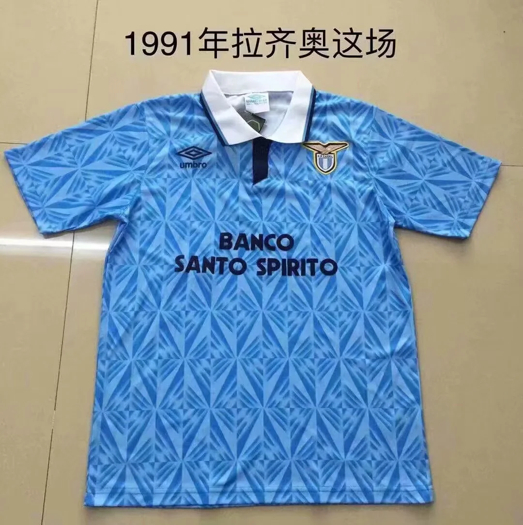 1991 Retro Lazio Home Blue Soccer Jersey 1:1 Thai Quality