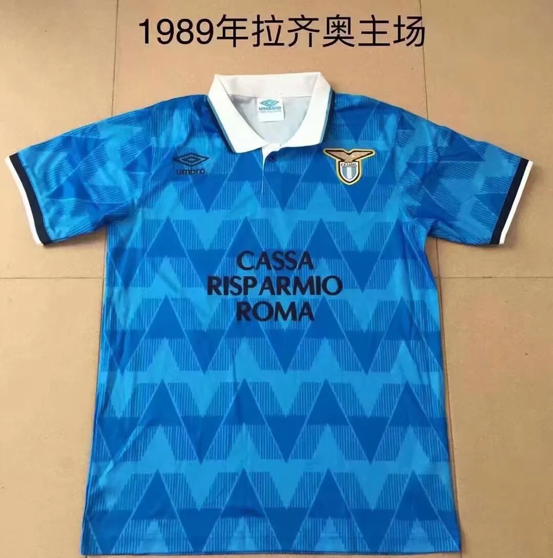 1989 Retro Lazio Home Blue Soccer Jersey 1:1 Thai Quality