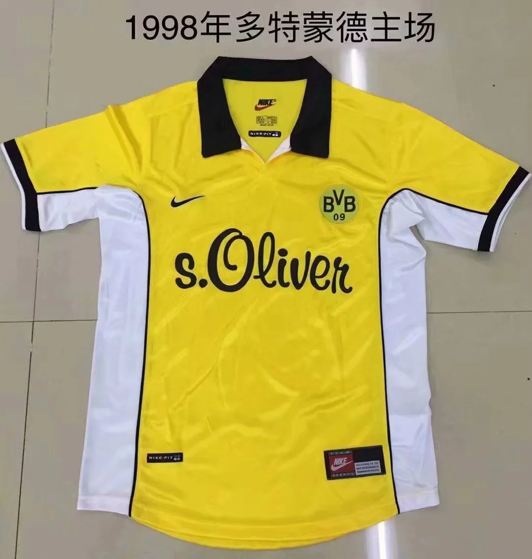 1998 Retro BVB Home Yellow Soccer Jersey 1:1 Thai Quality