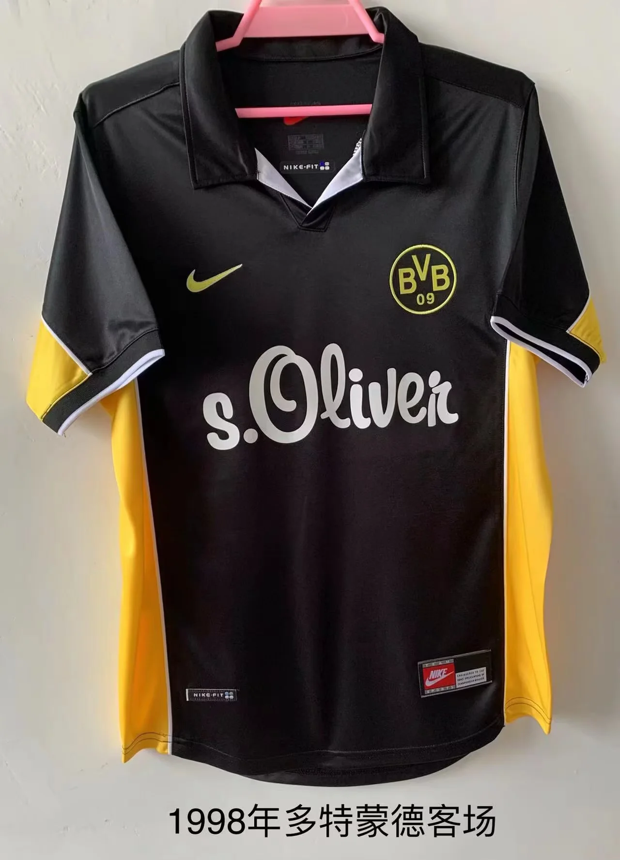 1998 Retro BVB Away Black Soccer Jersey 1:1 Thai Quality
