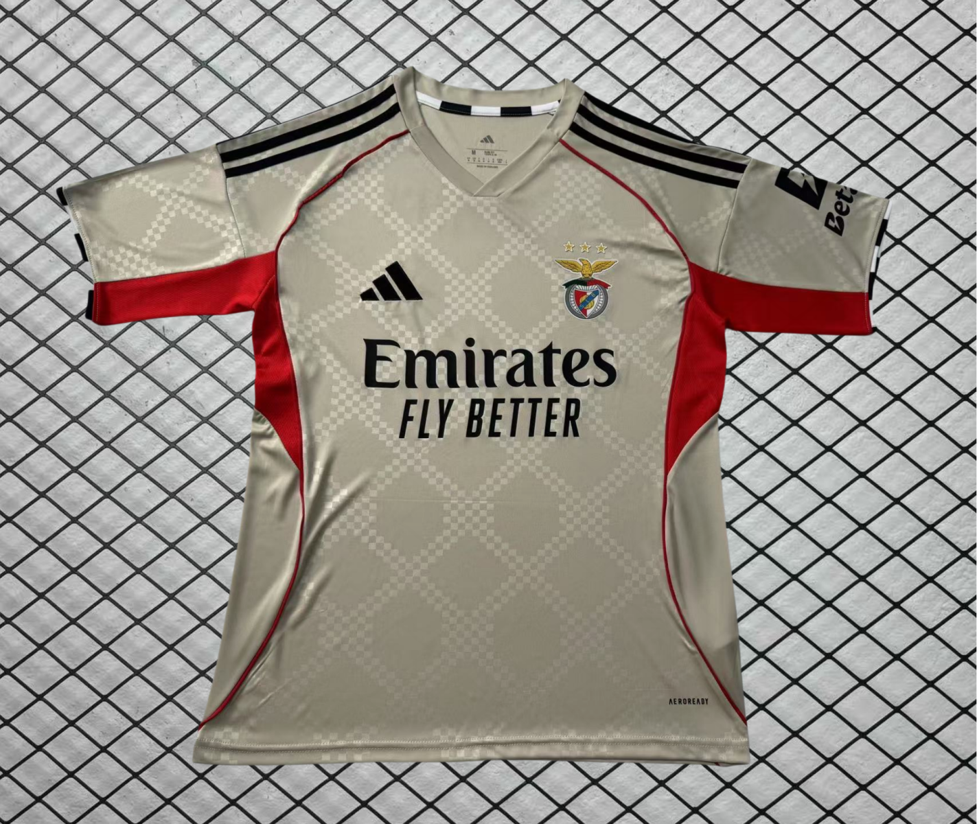 2025/2026 Sporting SL Benfica Away Apricot Fans Football Shirt 1:1 Thai Quality