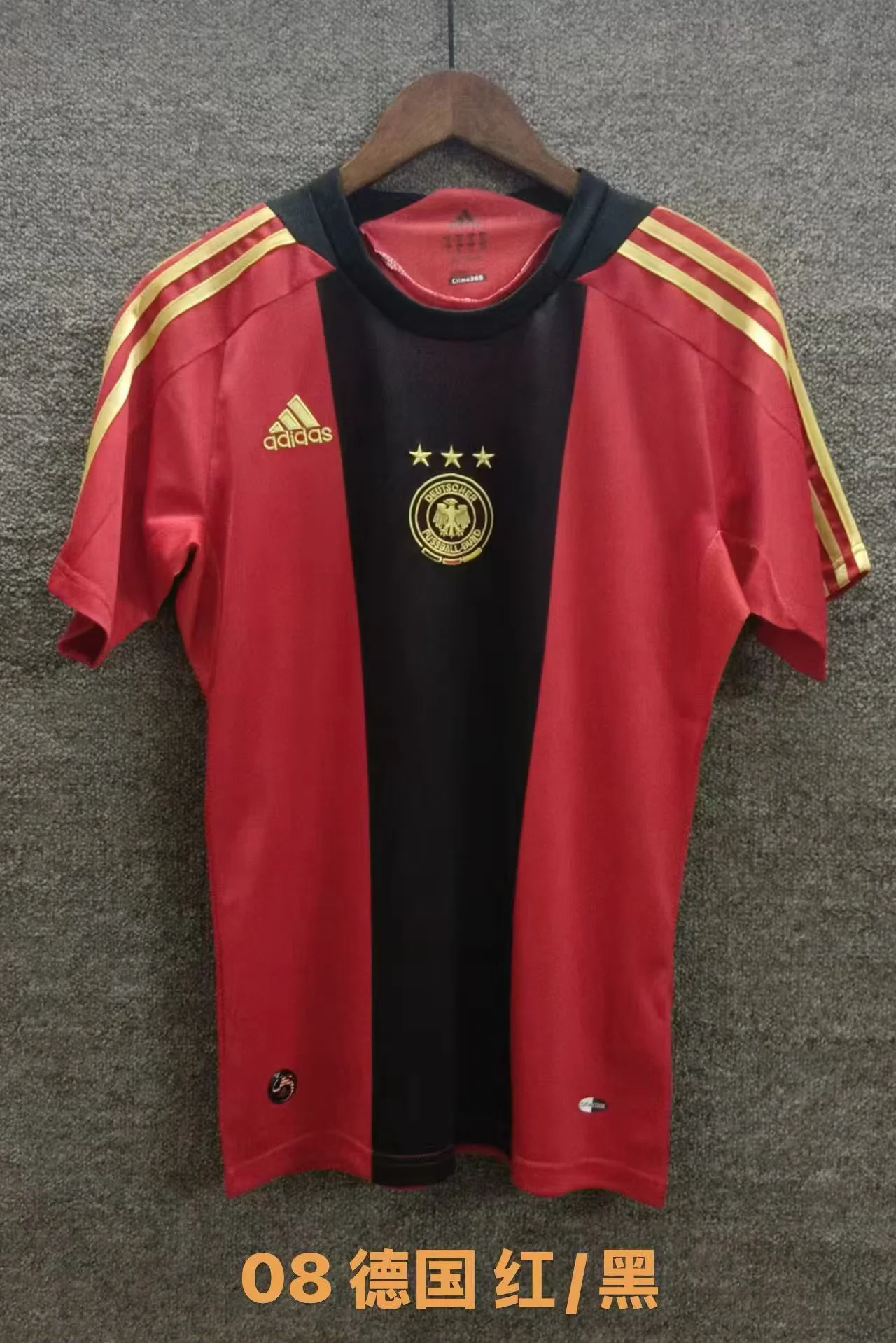 2008 Retro Germany Home Red and Black Soccer Jersey