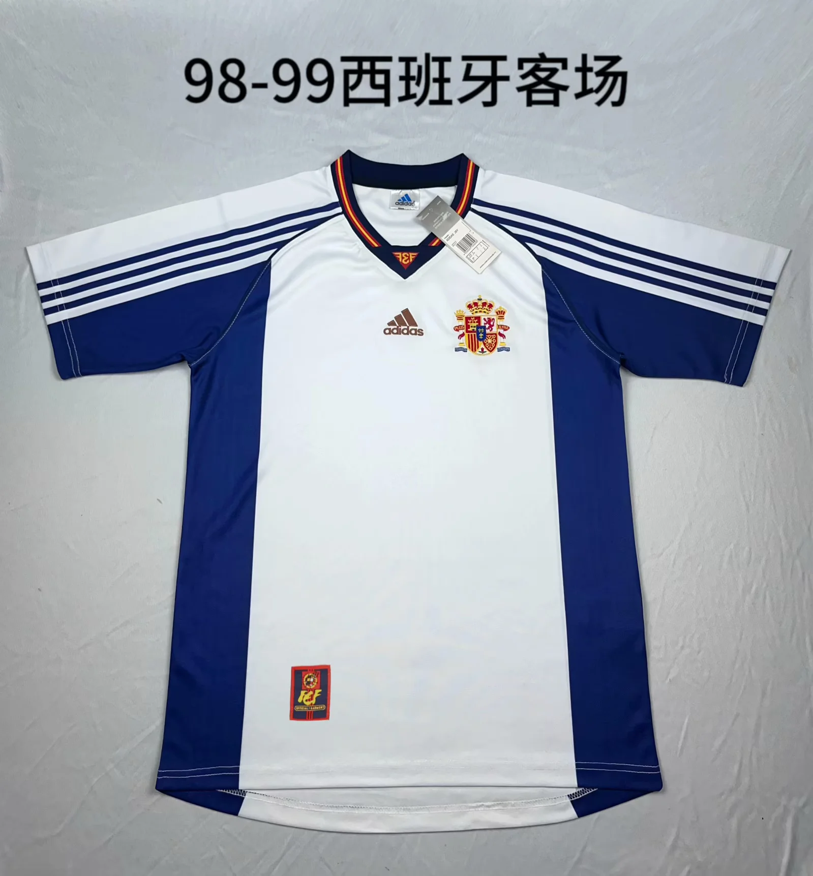 1998-99 Retro Spain Away White Football Shirt 1:1 Thai Quality