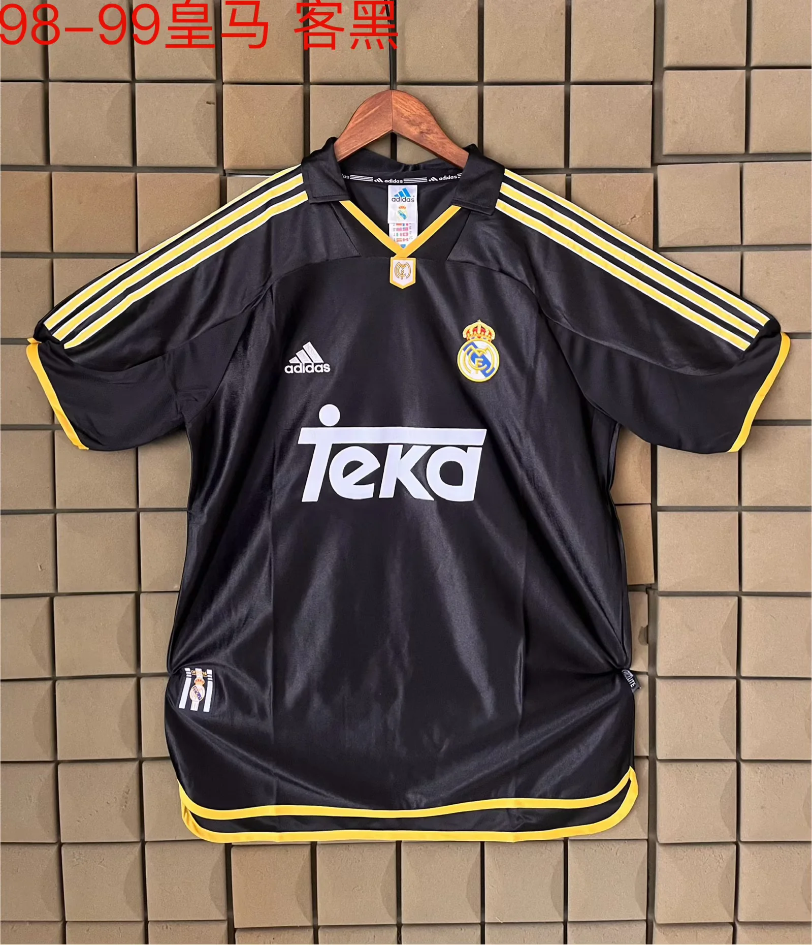 1998/1999 Retro Real Madrid Away Black Soccer Jersey 1:1 Thai Quality