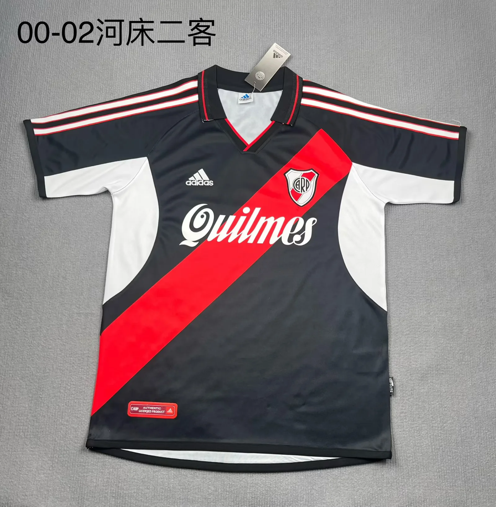2000/2002 Retro River Plate third Away Black and White Football Jersey 1:1 Thai Quality