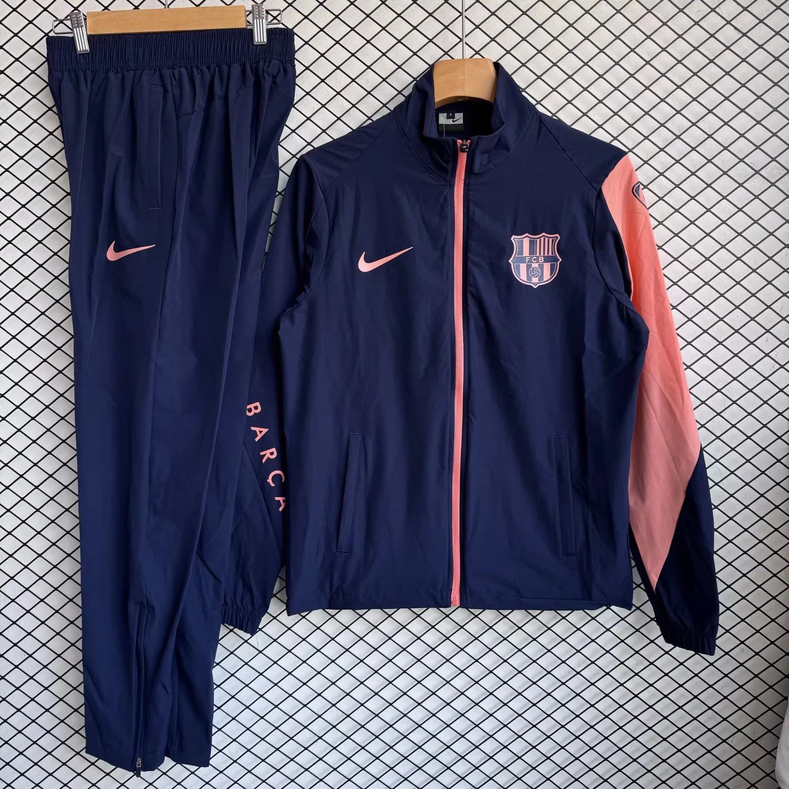2026/2027 Barcelona Long Zipped Jacket Blue Football Shirt Set