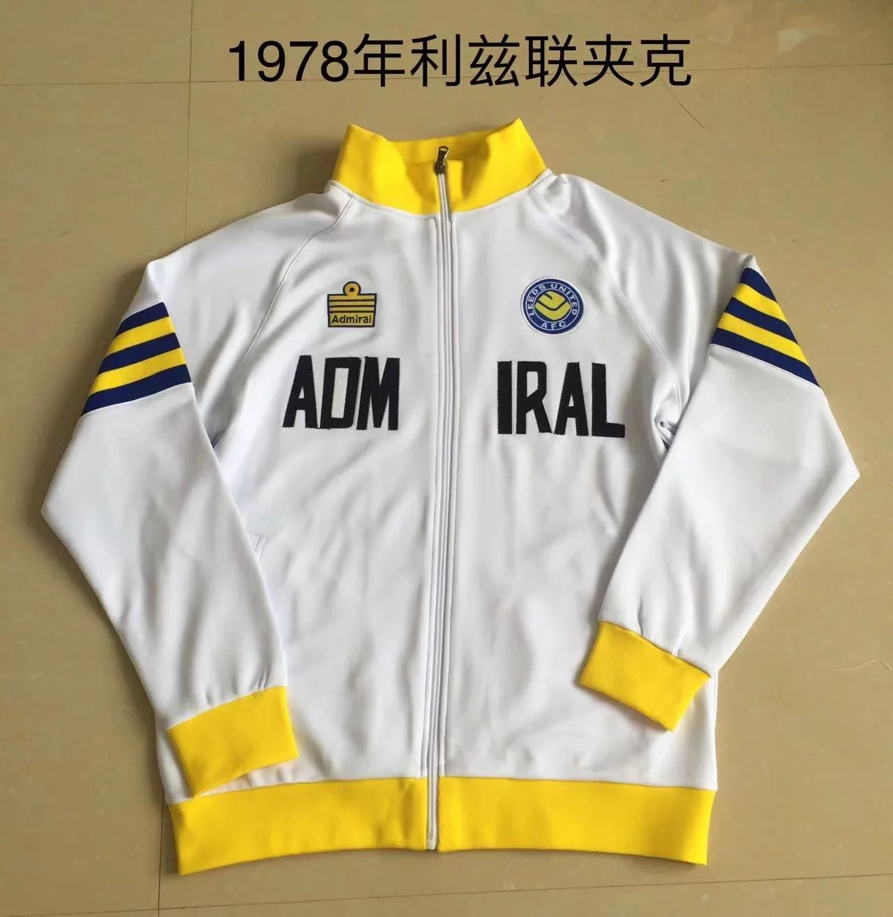 1978 Retro Leeds united Jacket Away White and Yellow