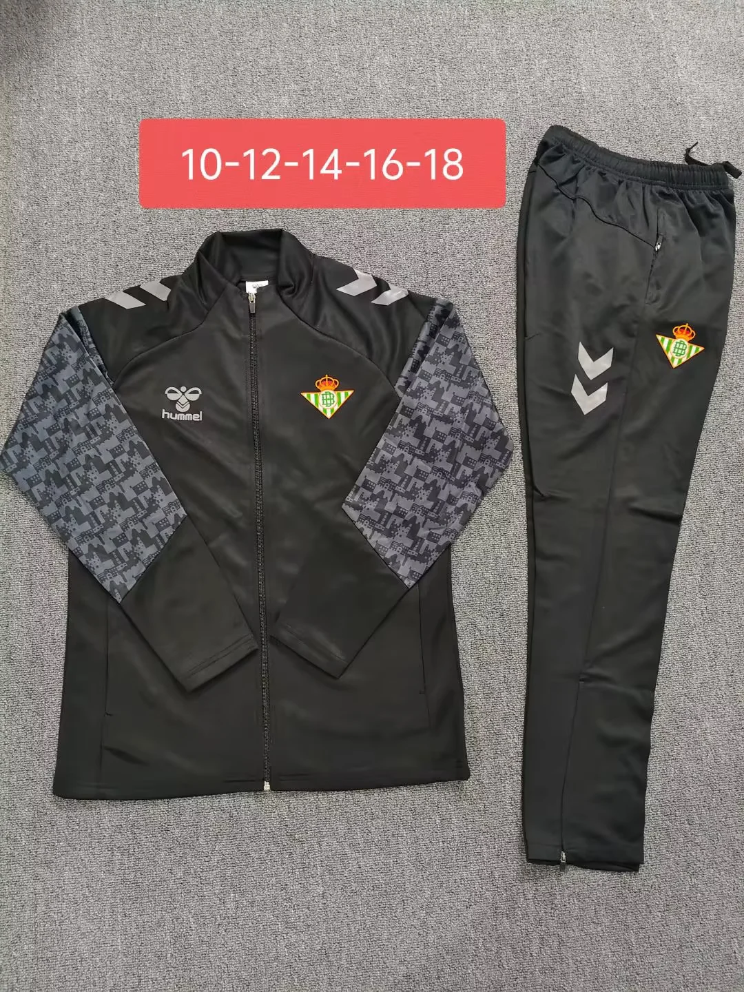 2025/2026 Real Betis Long Zipped Jacket Black Football Shirt Set