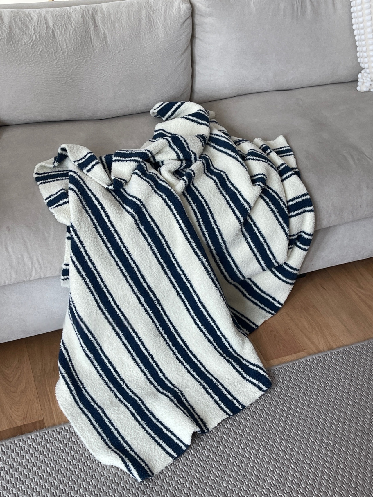 Classic Navy Striped Throw