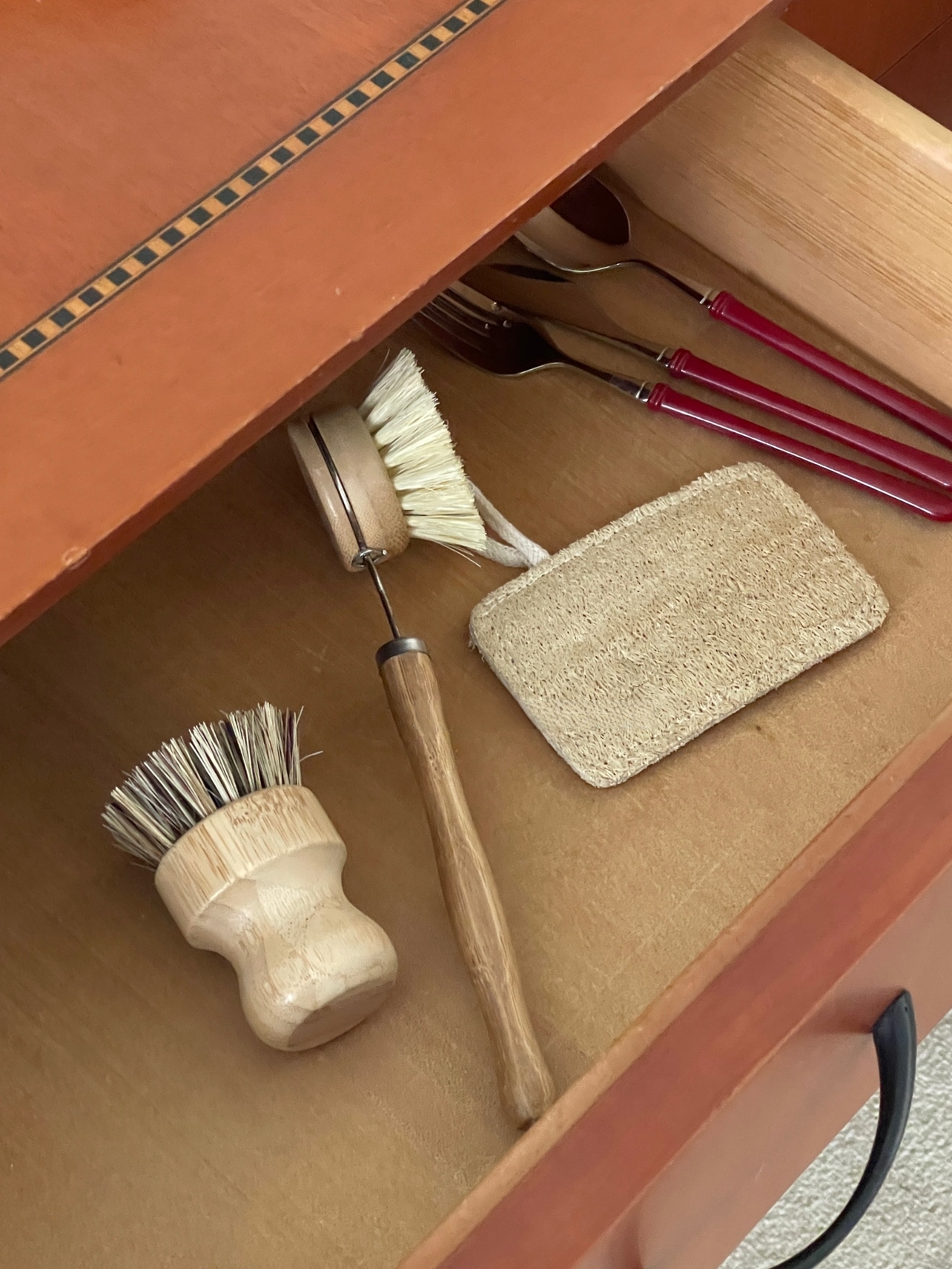 Vintage Wood Handle Dish Brush Set