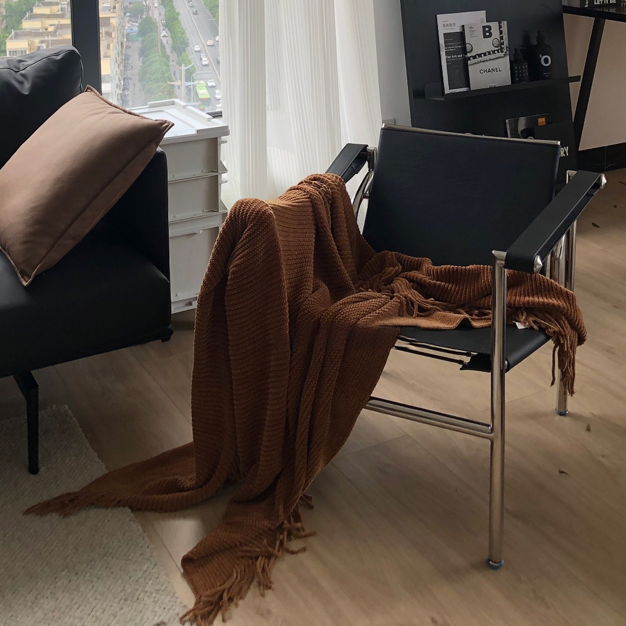 Aesthetic Chenille Knit Throw