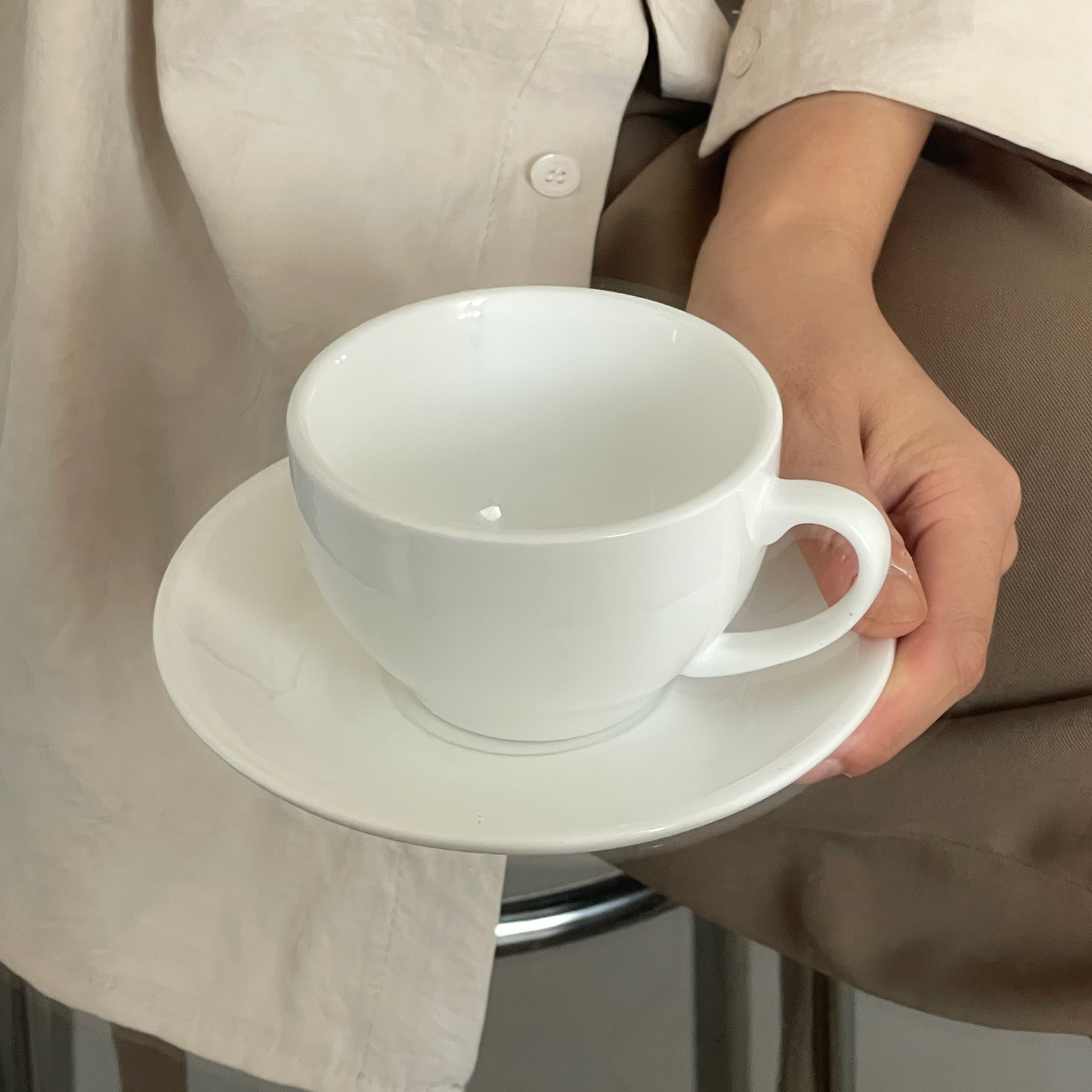 White Ceramic Coffee Mug Set