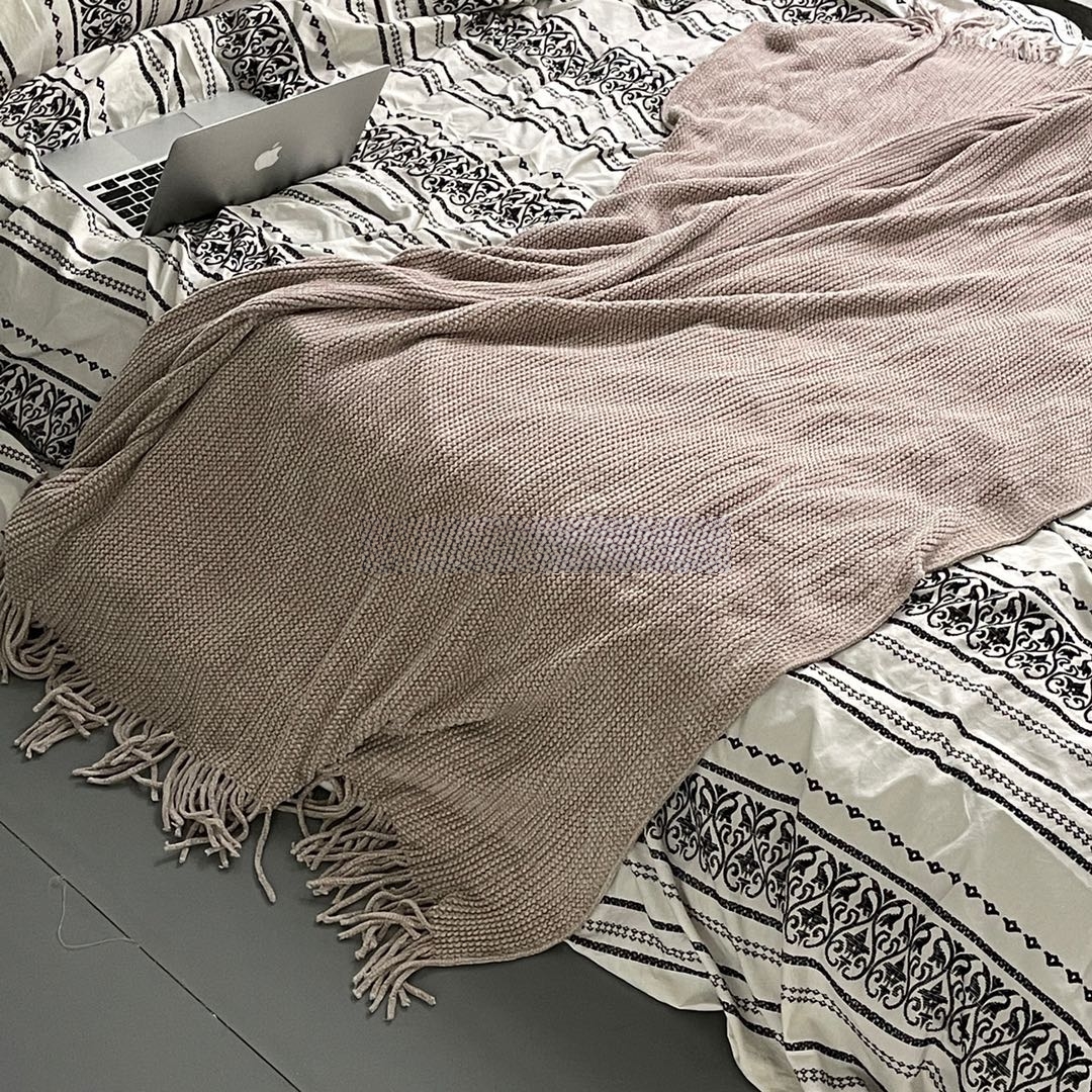 Aesthetic Chenille Knit Throw