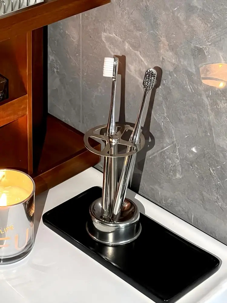 Minimalist Stainless Steel Toothbrush Holder