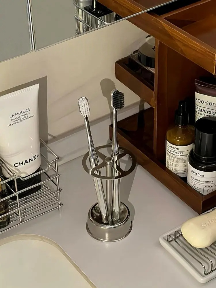 Minimalist Stainless Steel Toothbrush Holder