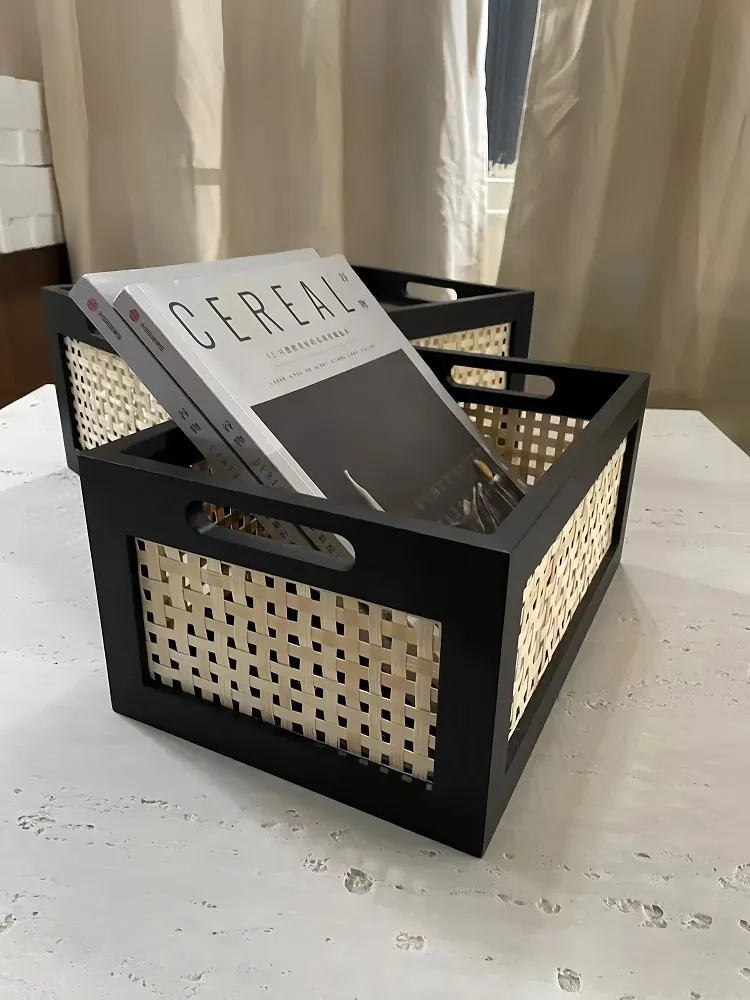 Vintage Rattan Storage Basket