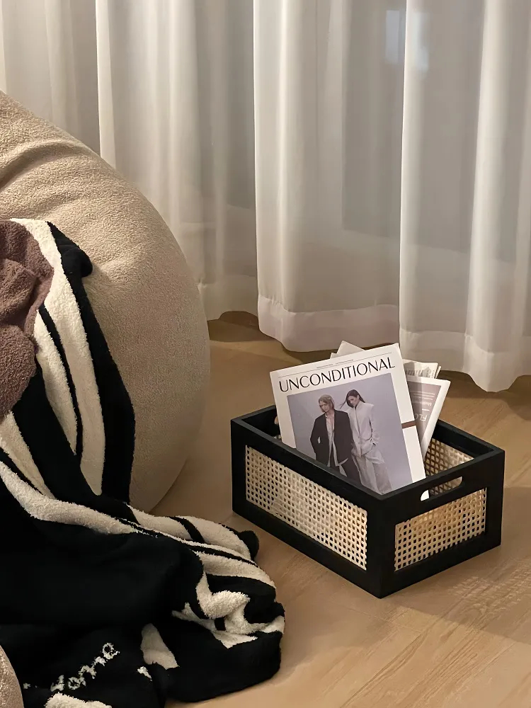 Vintage Rattan Storage Basket