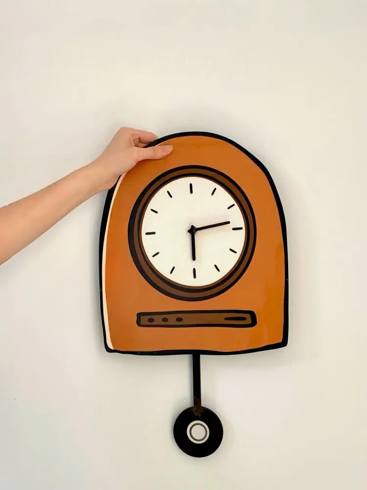 Maillard Brown Adhesive Wall Clock